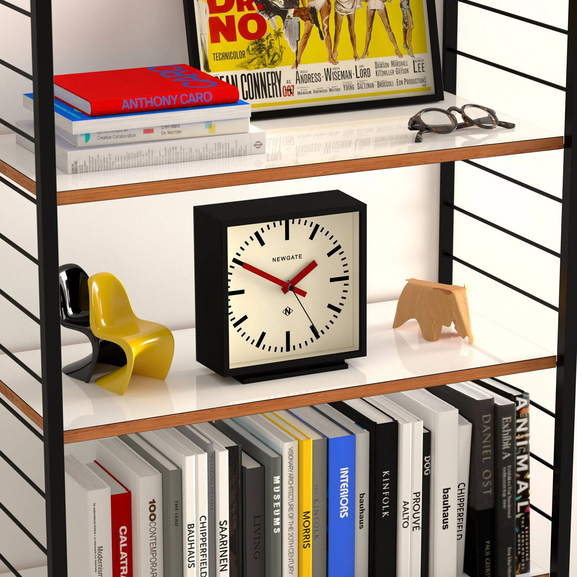 Newgate Amp mantel clock in black with red hands - Image 5