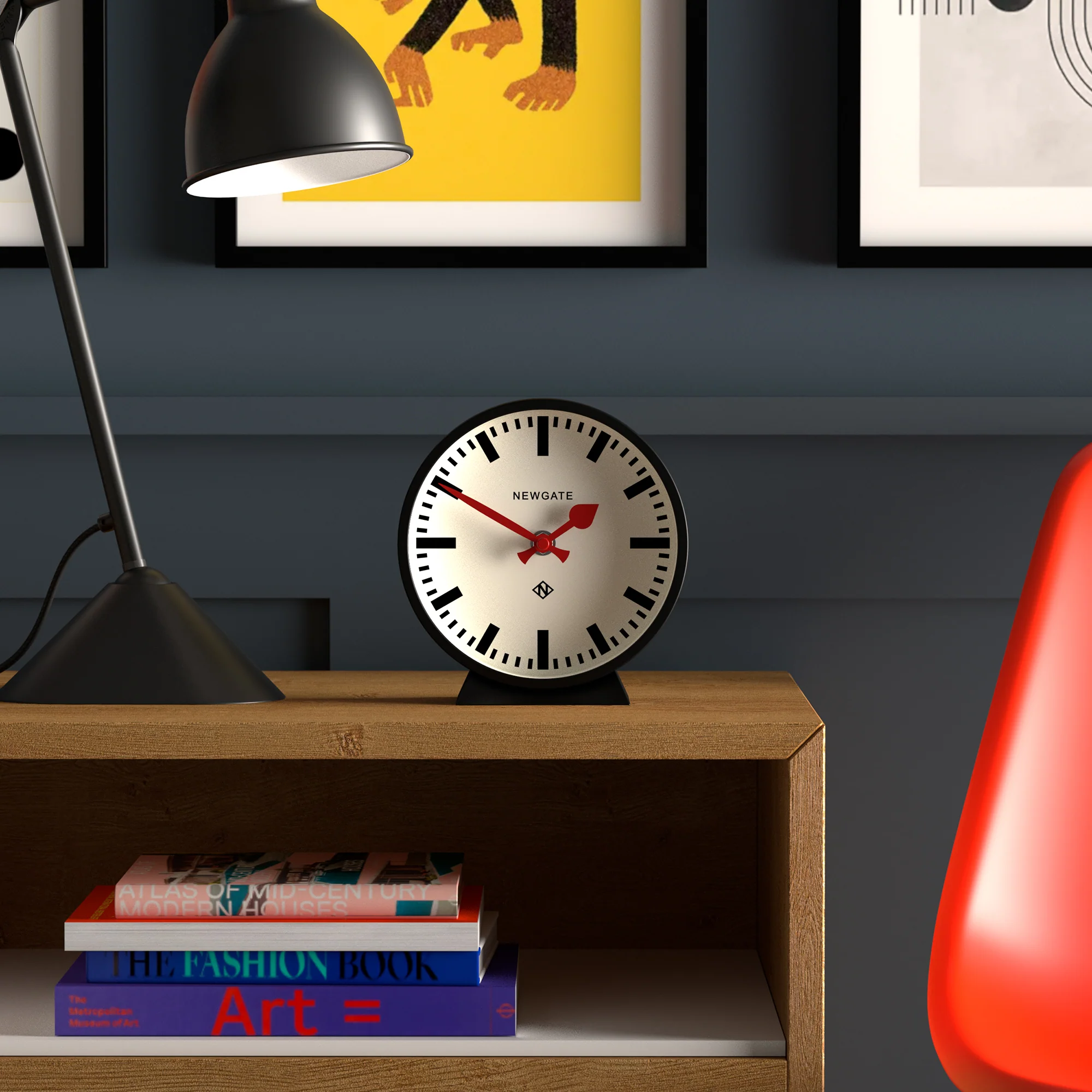 Newgate M Mantel Railway clock in black - Image 3