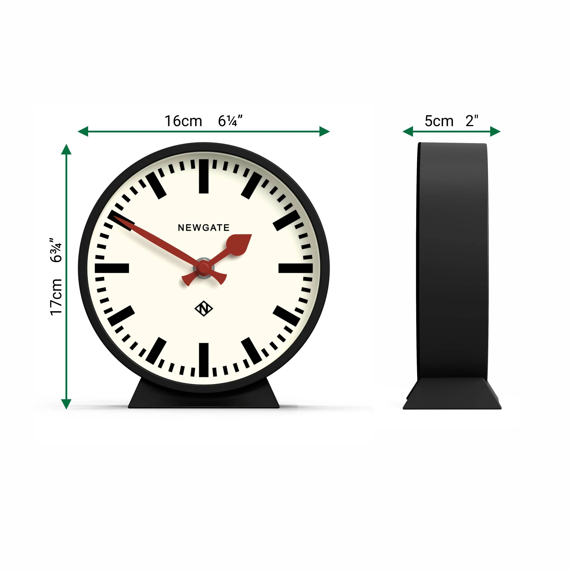 Newgate M Mantel Railway clock in black - Image 4