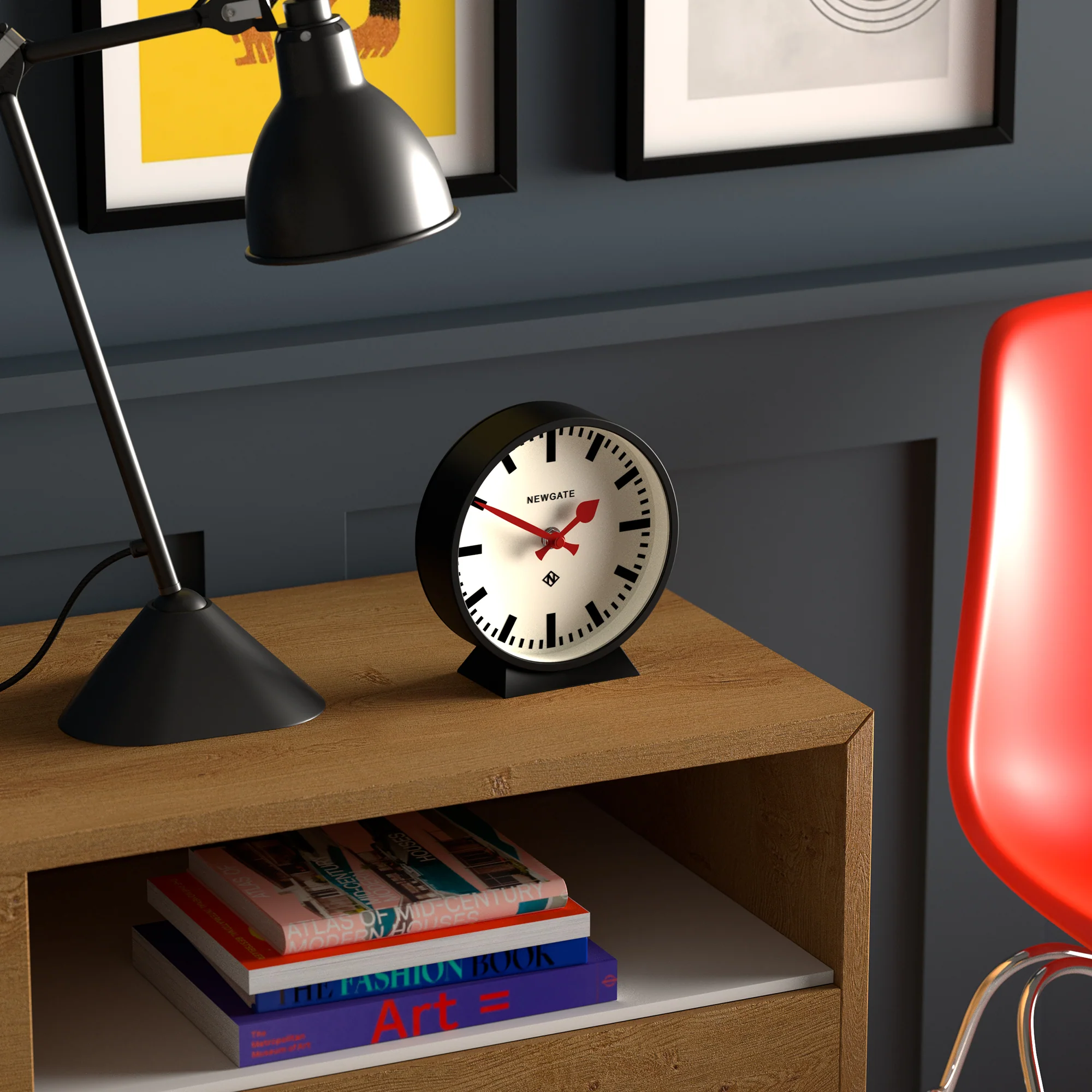 Newgate M Mantel Railway clock in black - Image 5