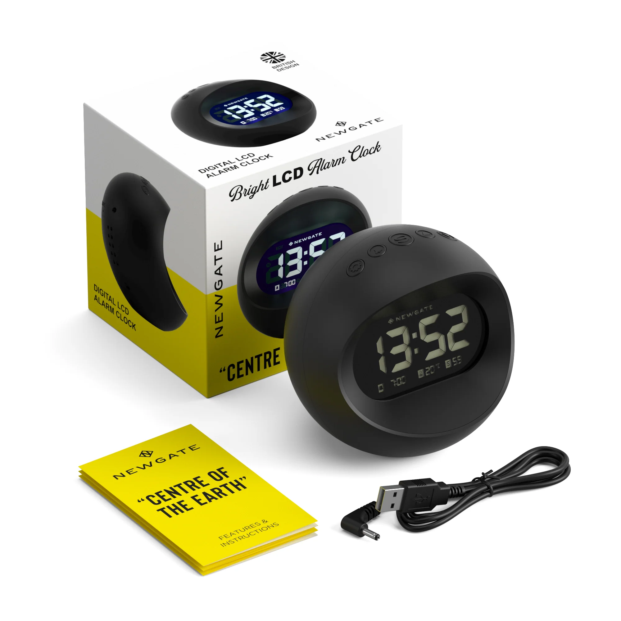 Newgate Centre of the Earth LCD alarm in black - Image 10
