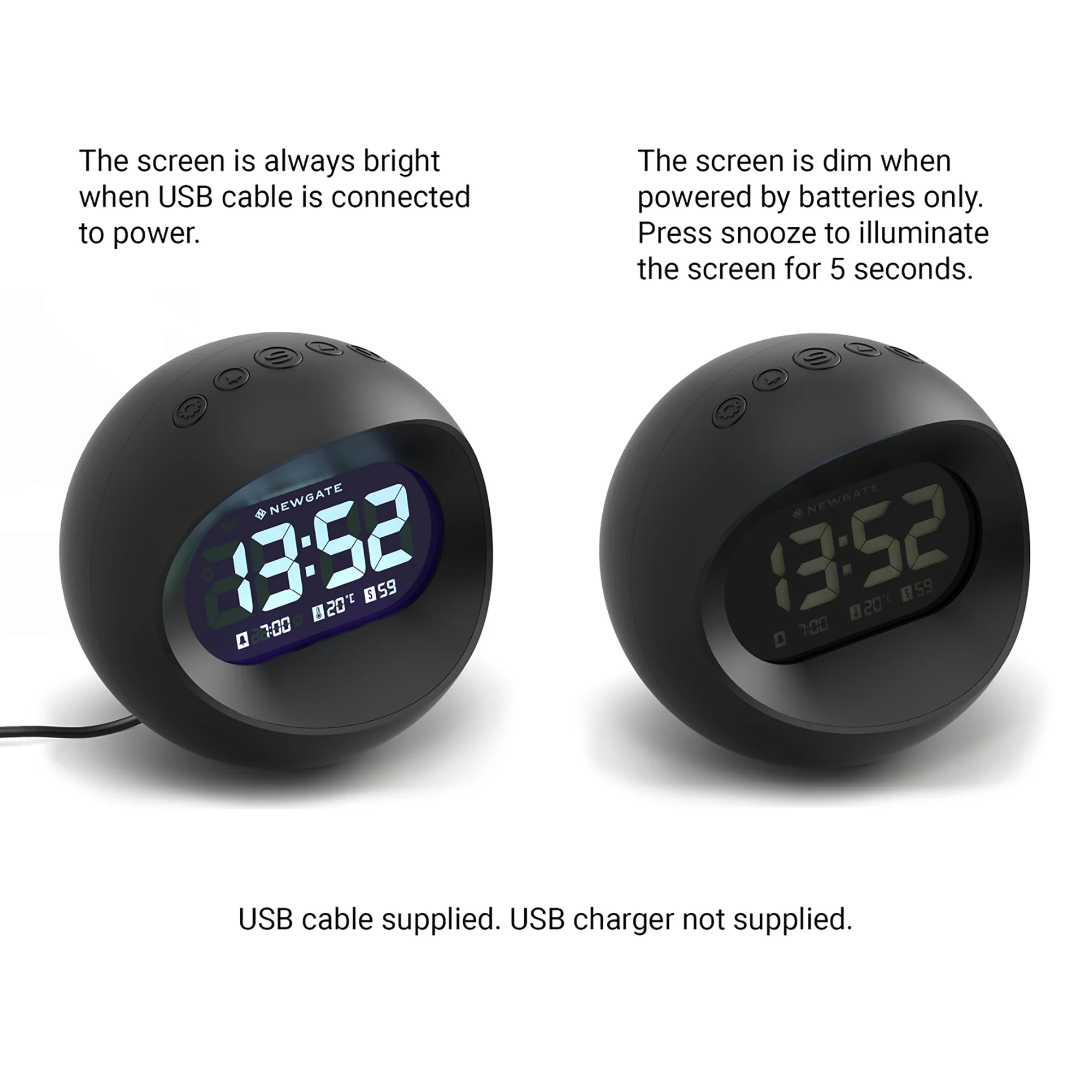 Newgate Centre of the Earth LCD alarm in black - Image 8