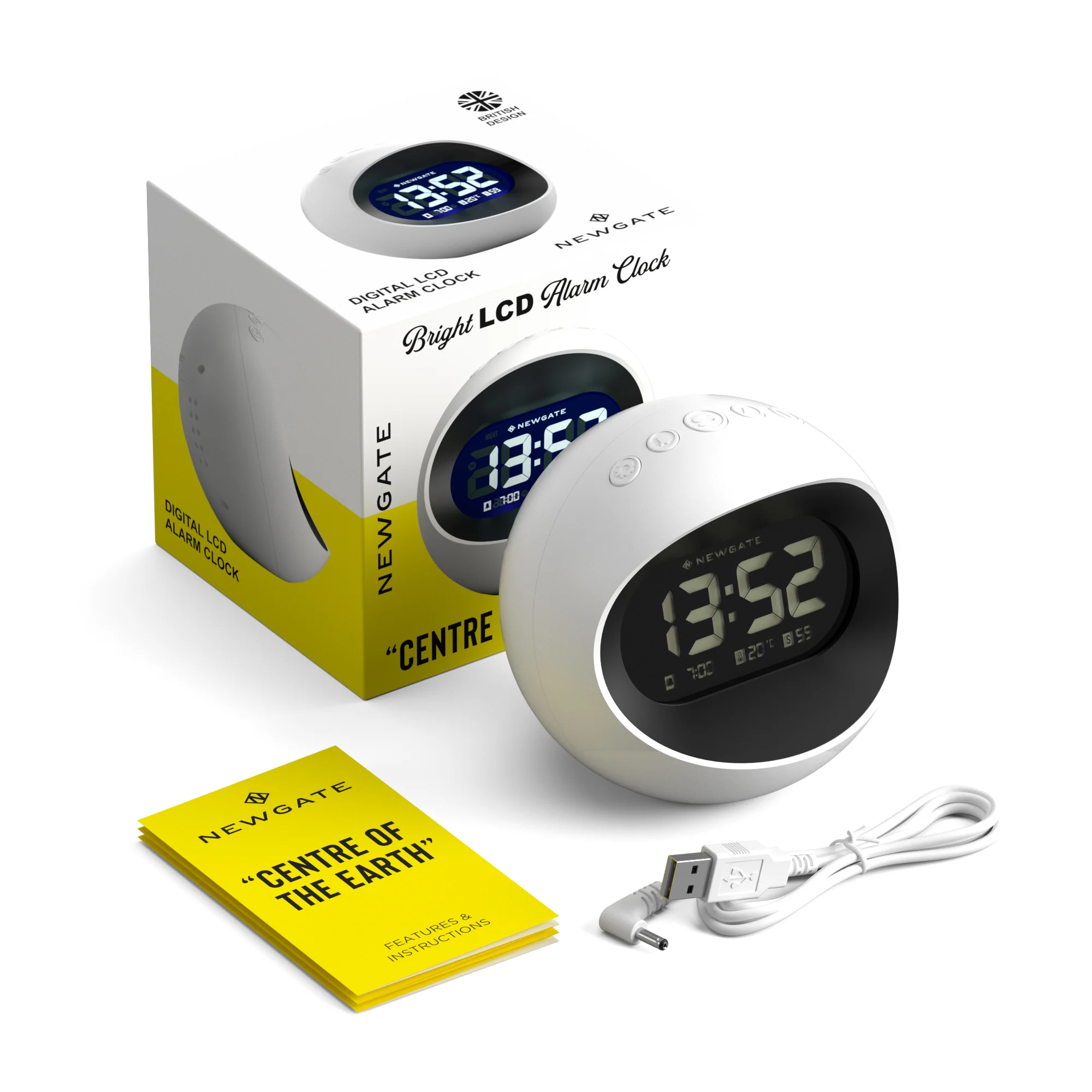 Newgate Centre of the Earth LCD alarm in white - Image 10