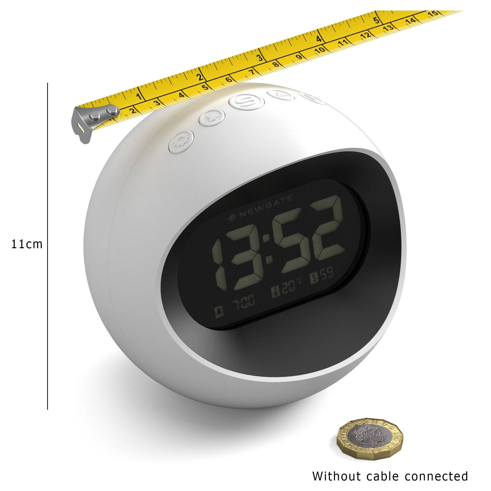 Newgate Centre of the Earth LCD alarm in white - Image 5