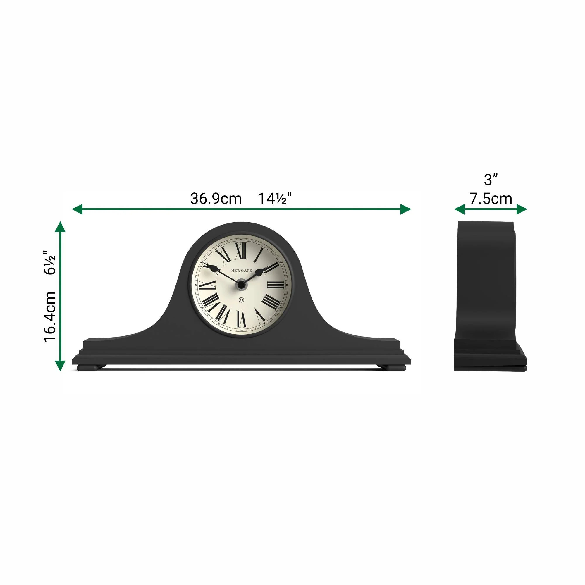 Newgate Time Machine mantel clock in dark grey - Image 4