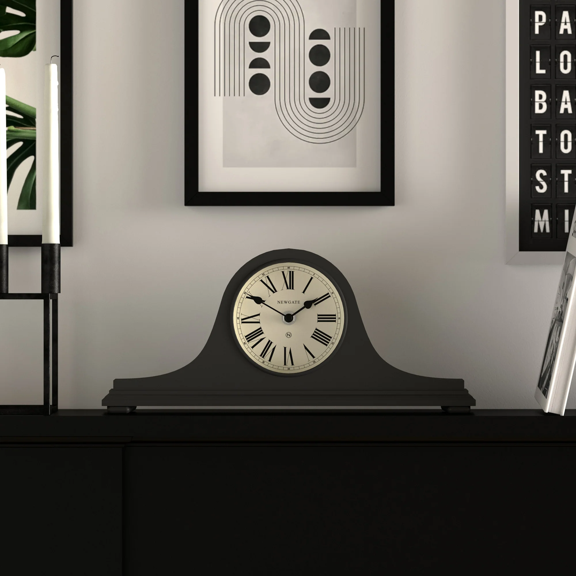 Newgate Time Machine mantel clock in dark grey - Image 5