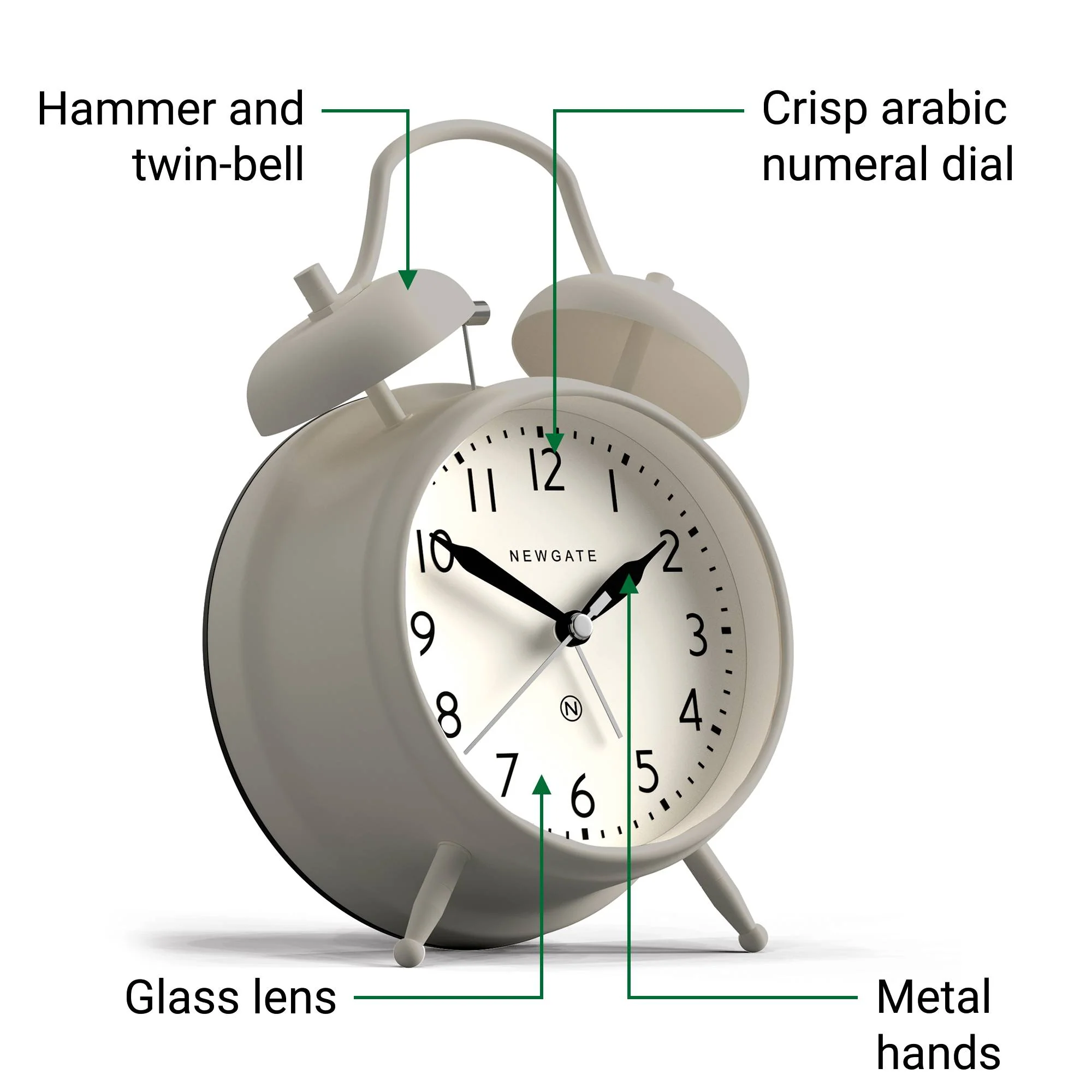 Newgate Covent Garden alarm clock in grey - Image 5
