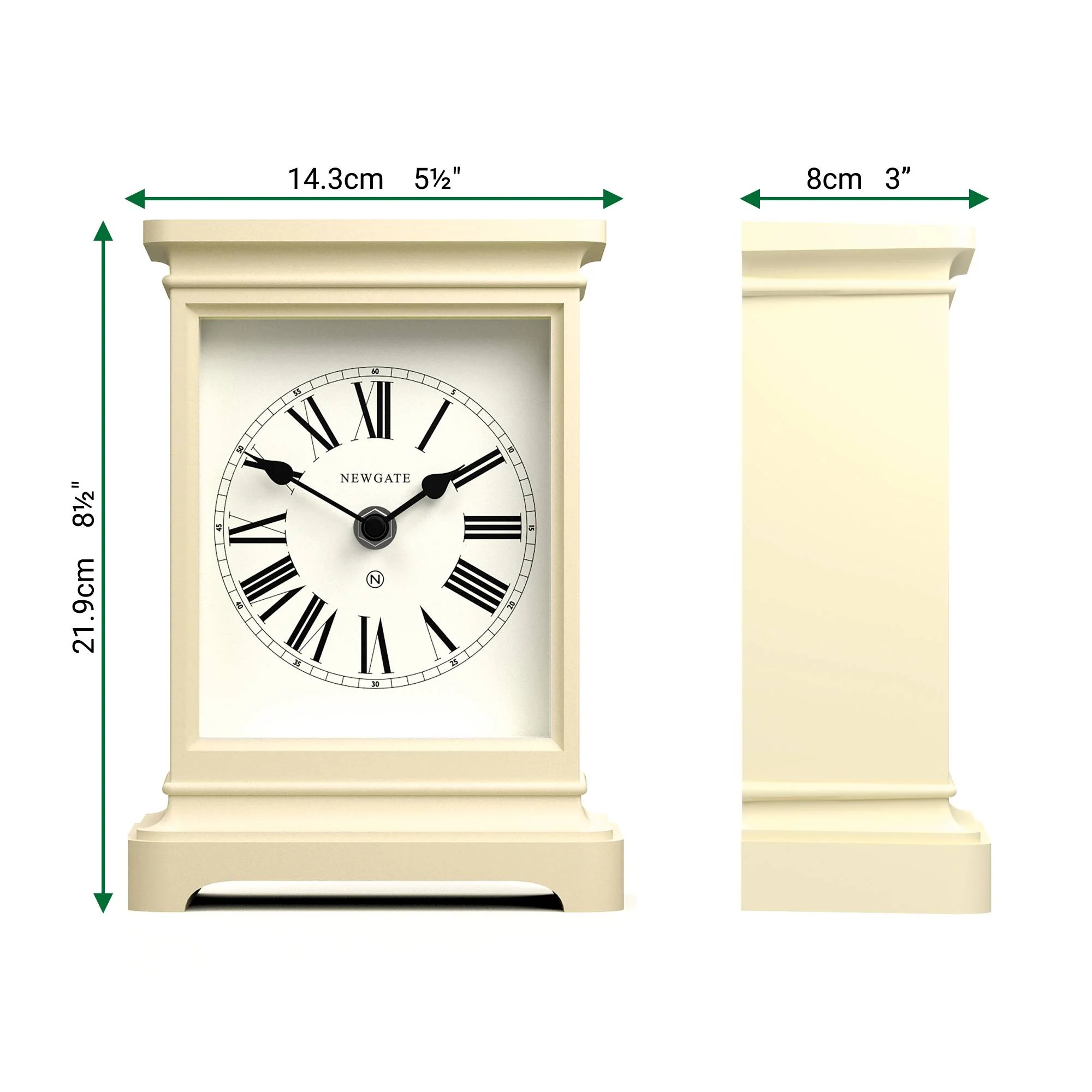 Newgate Time Lord mantel clock in cream - Image 4