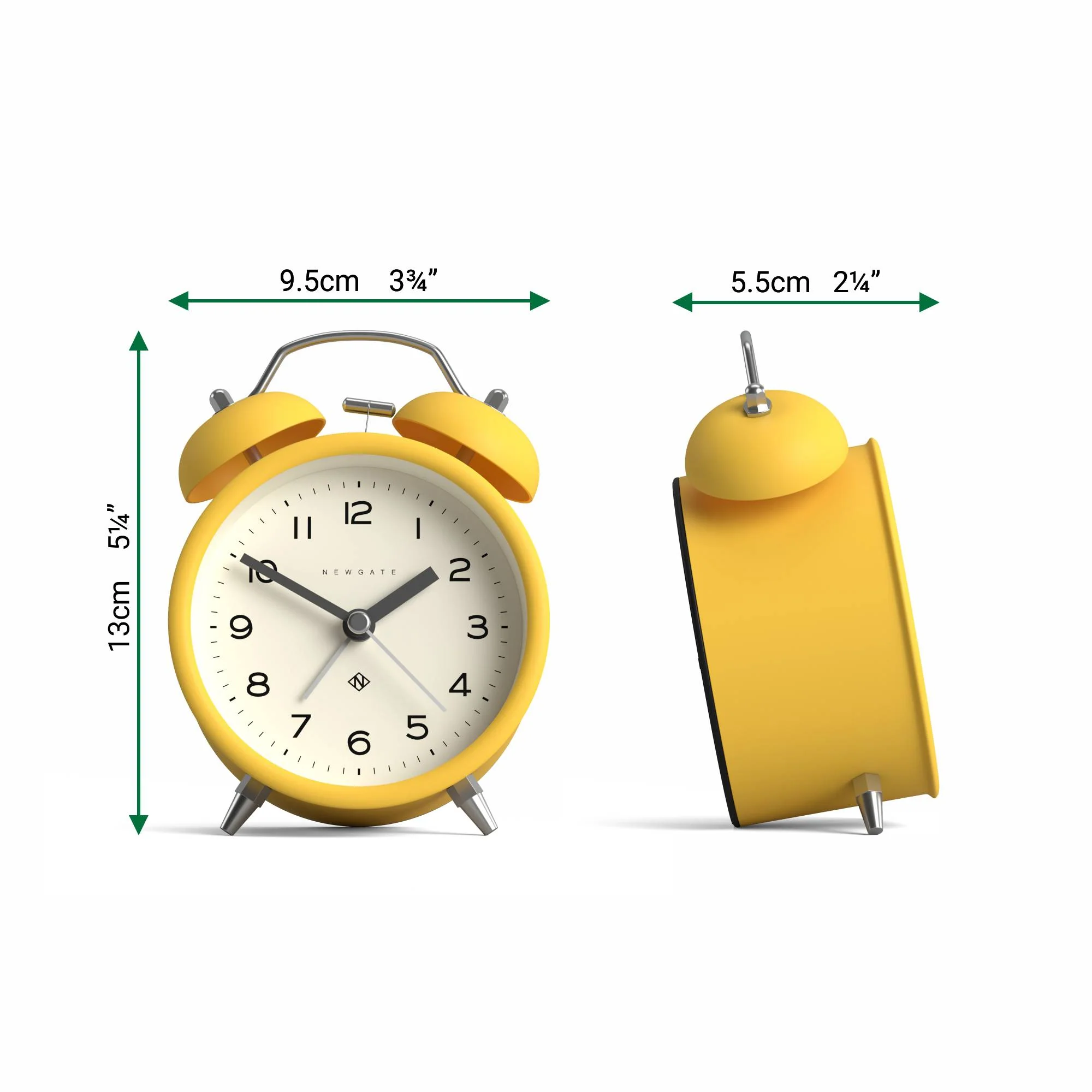 Newgate Charlie Bell alarm clock in yellow - Image 4