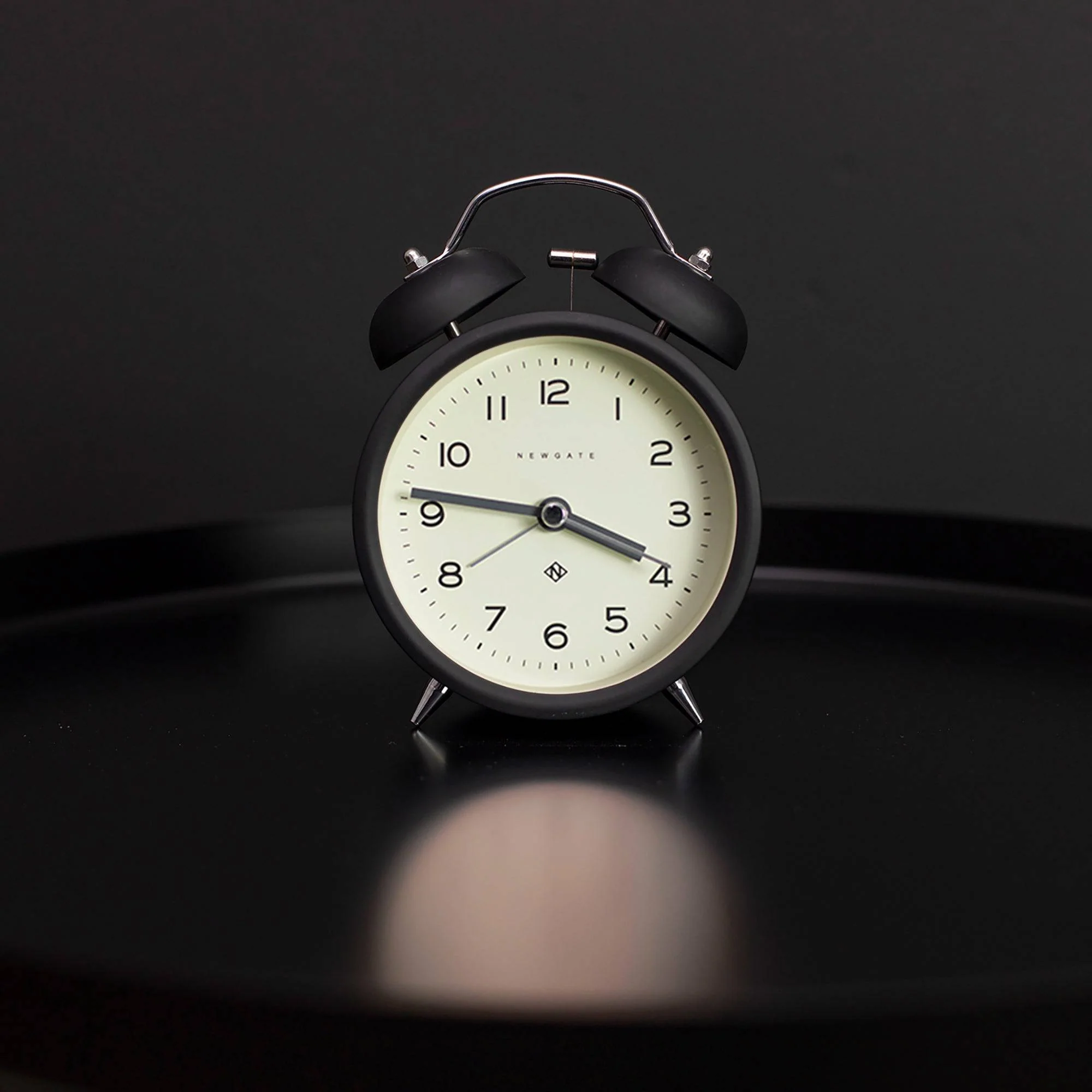 Newgate Charlie Bell alarm clock in black - Image 3