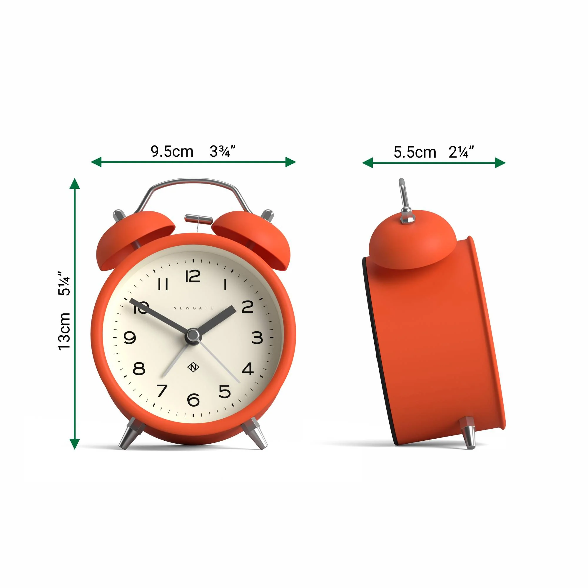 Newgate Charlie Bell alarm clock in orange - Image 4