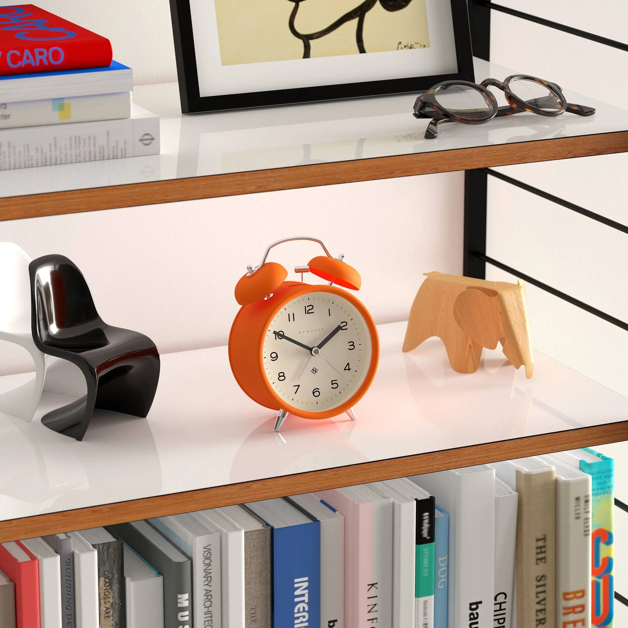 Newgate Charlie Bell alarm clock in orange - Image 5