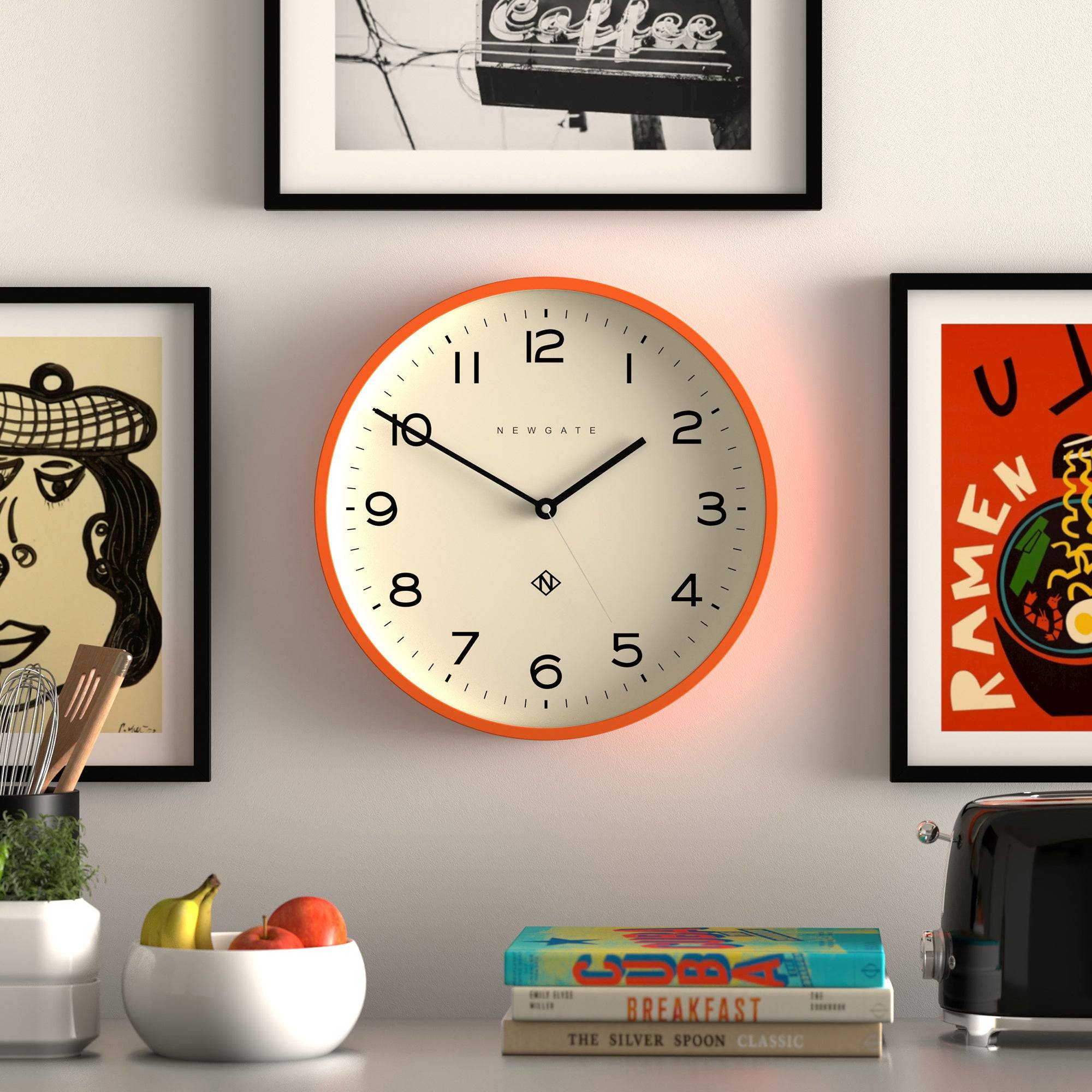 Newgate Echo Number Three clock in orange - Image 3