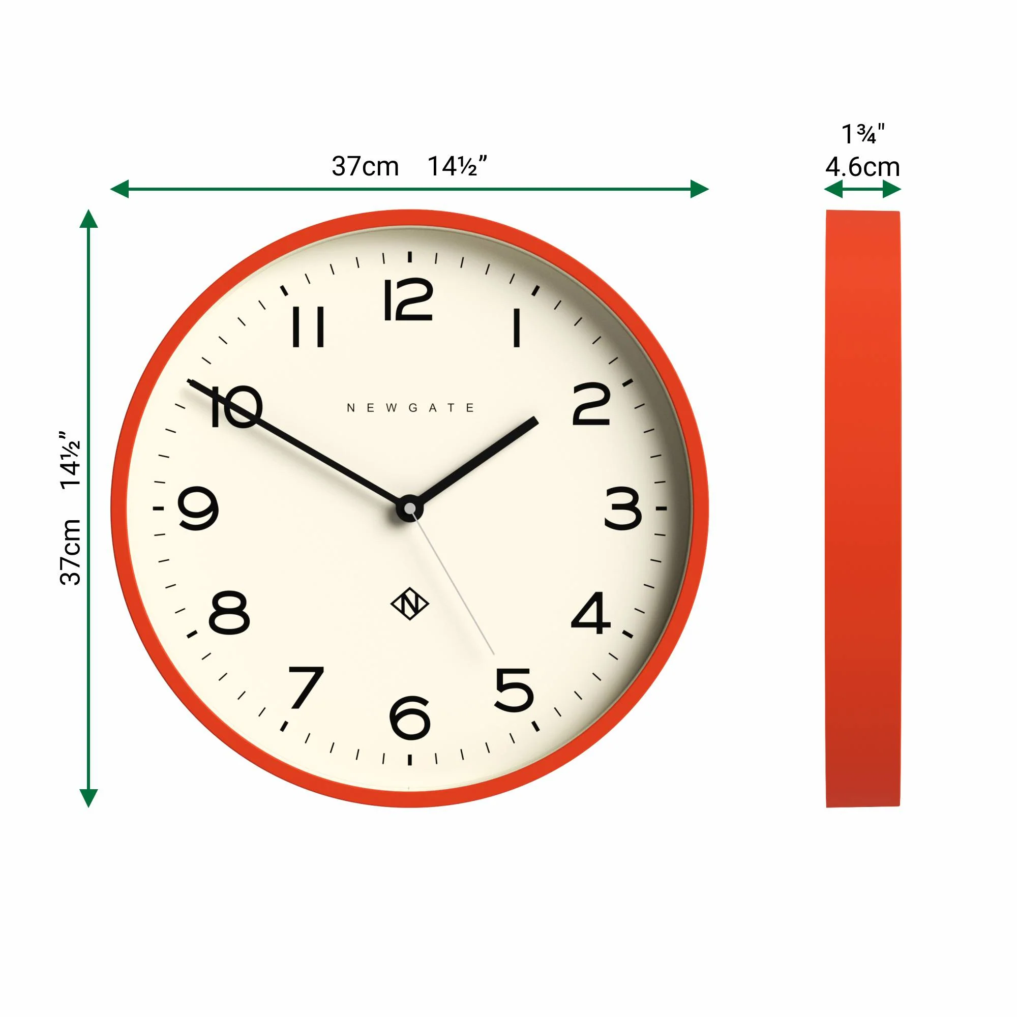 Newgate Echo Number Three clock in orange - Image 4
