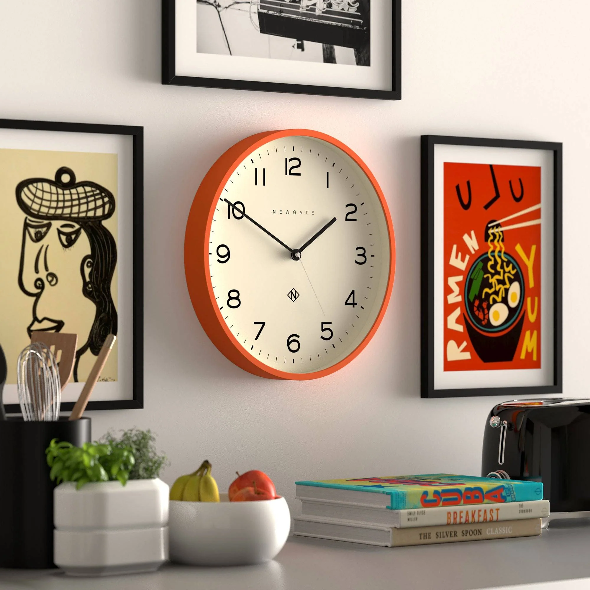 Newgate Echo Number Three clock in orange - Image 5
