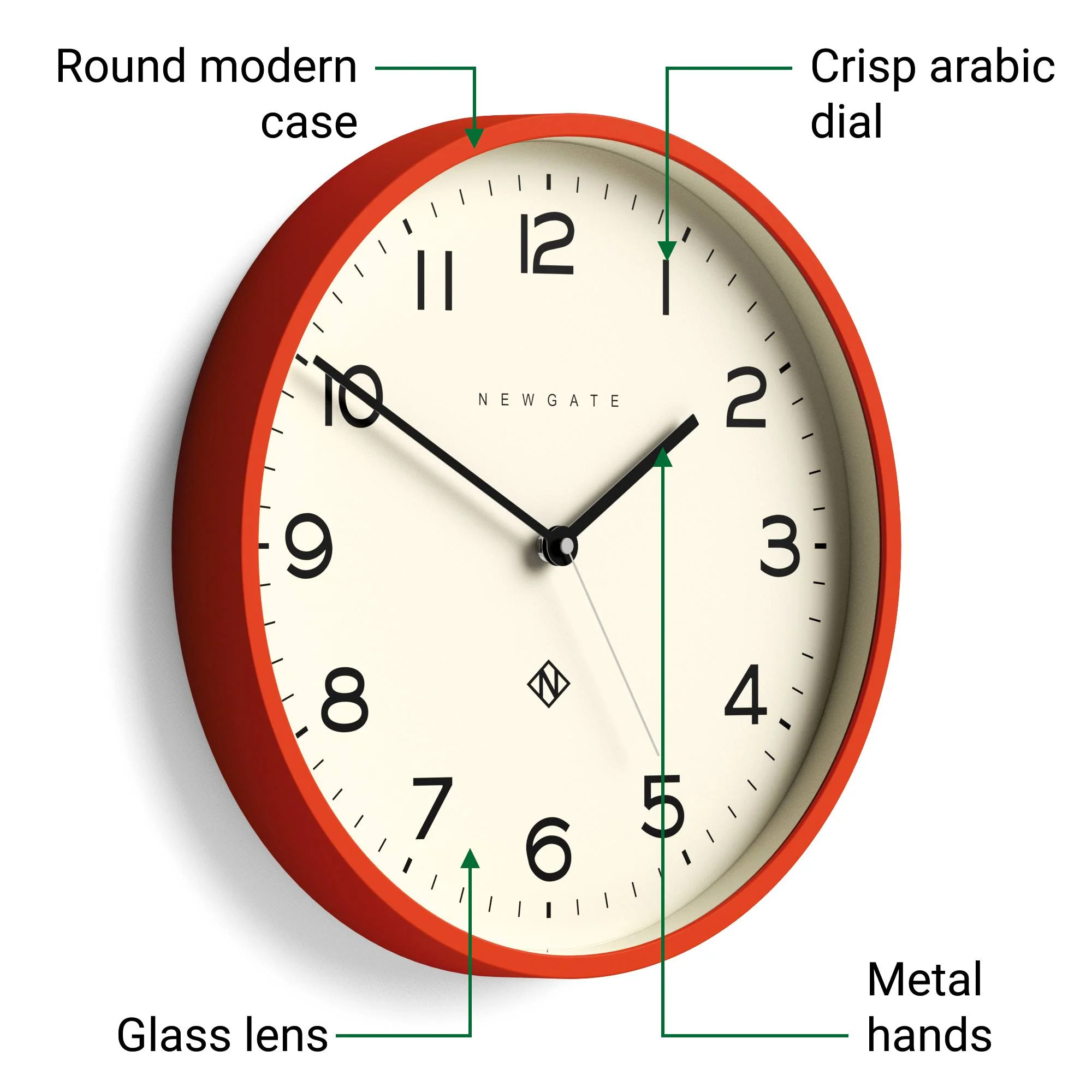 Newgate Echo Number Three clock in orange - Image 6