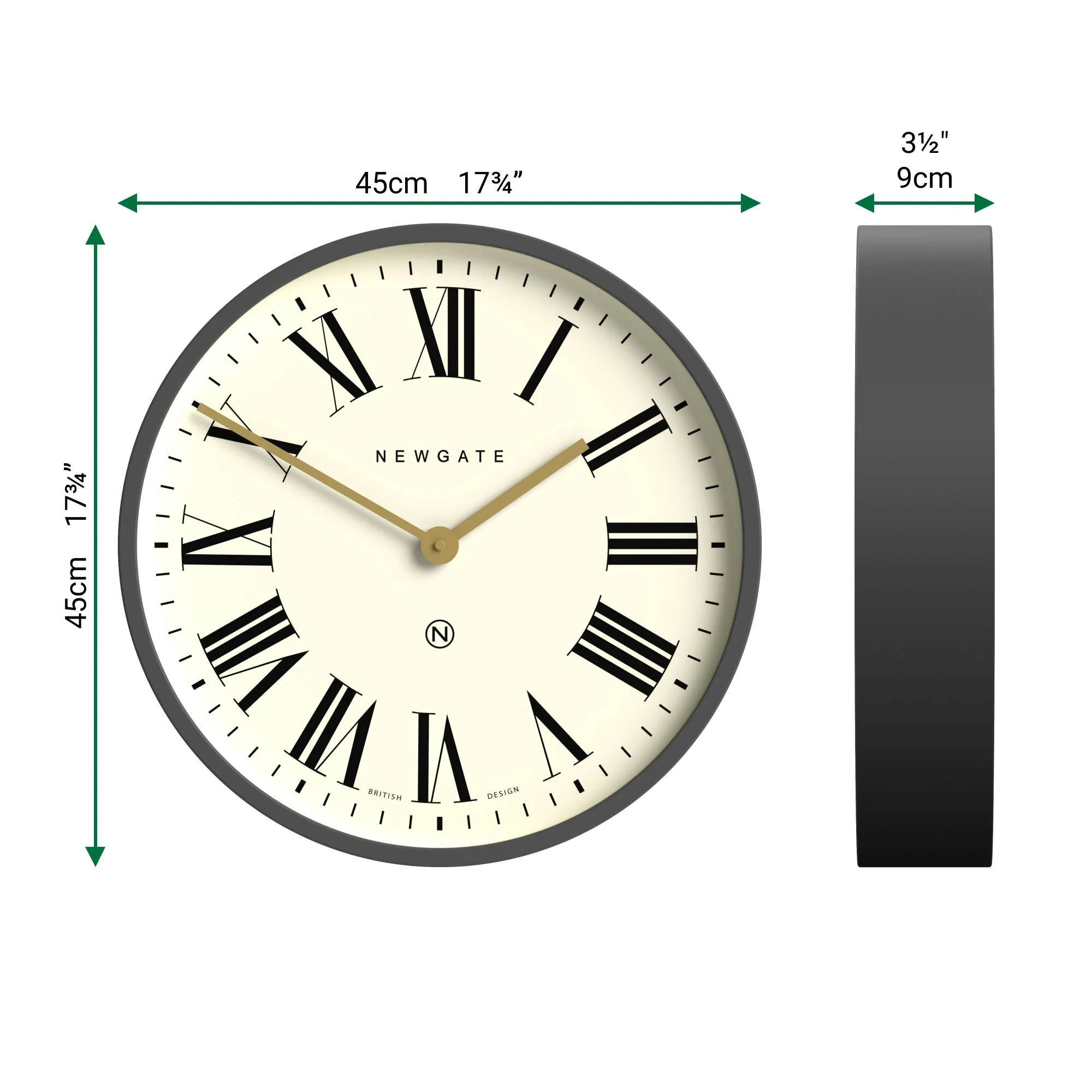Newgate Mr Butler wall clock in grey and cream - Image 4