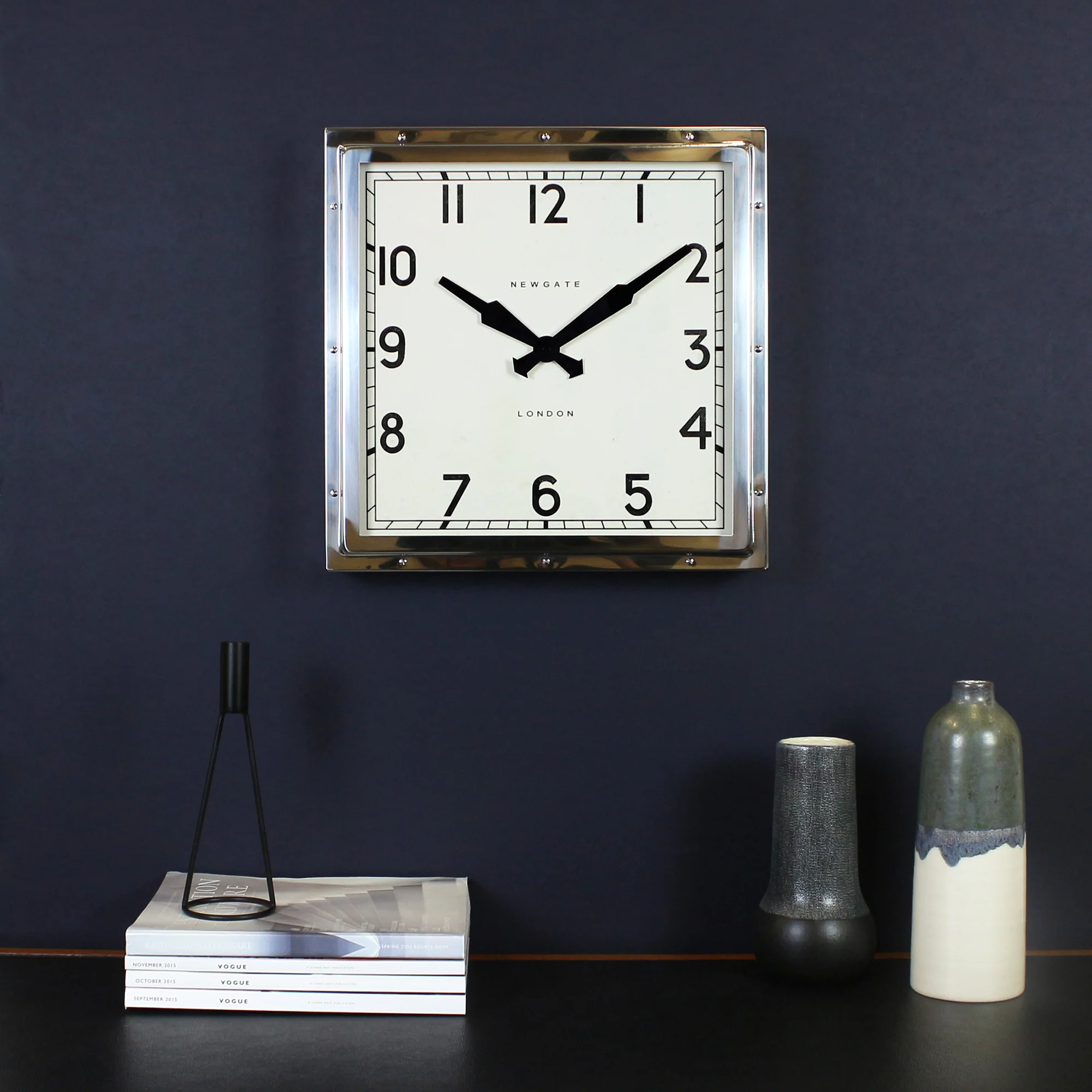 Newgate Quad wall clock in stainless steel - Image 7
