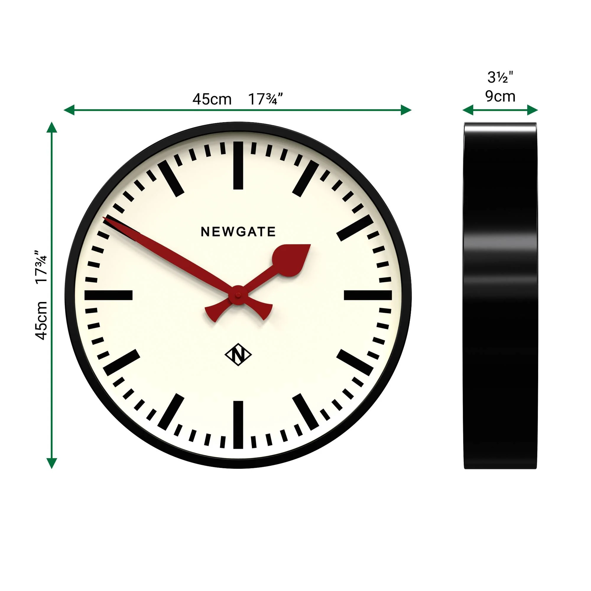 Newgate Putney wall clock in black - Image 4