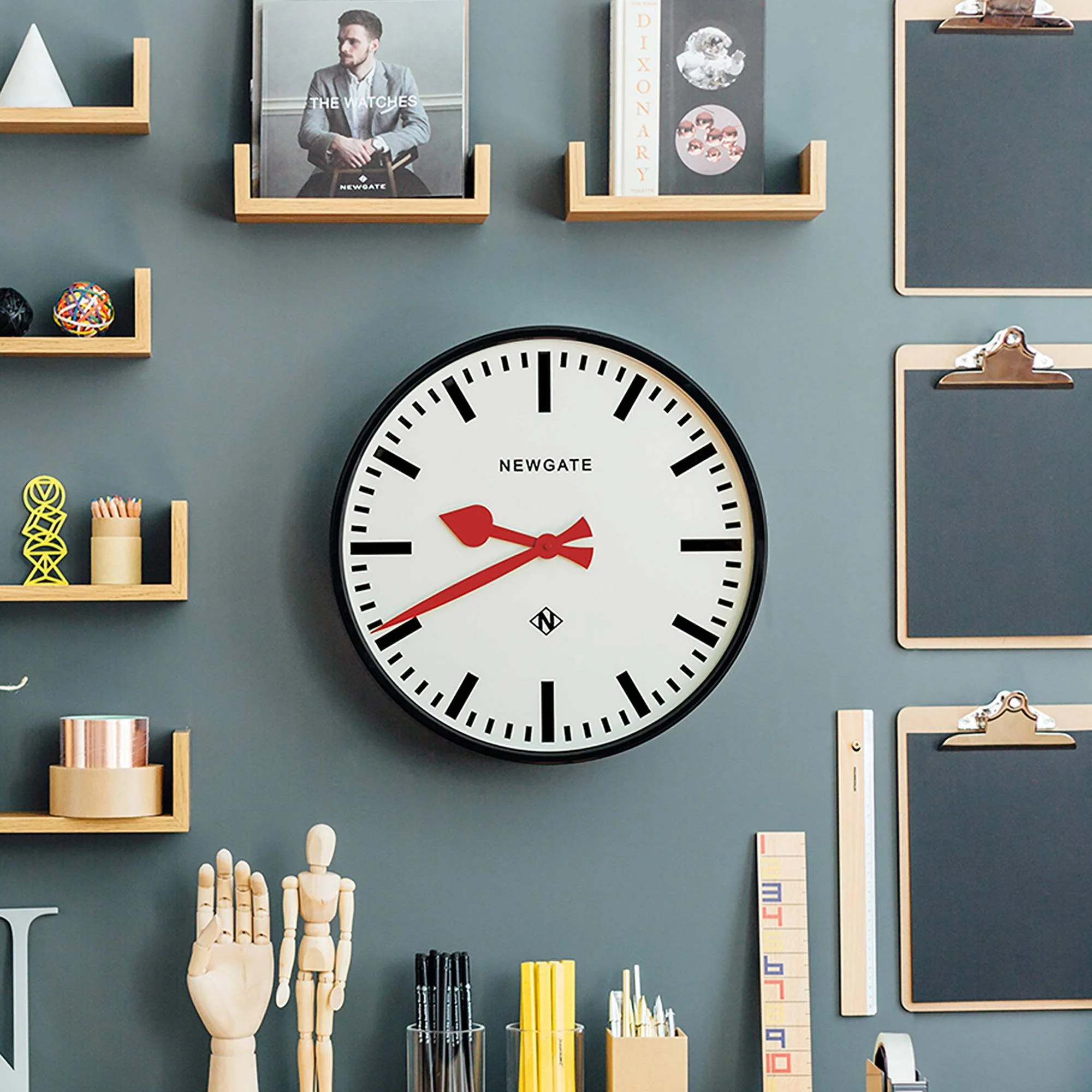 Newgate Putney wall clock in black - Image 7