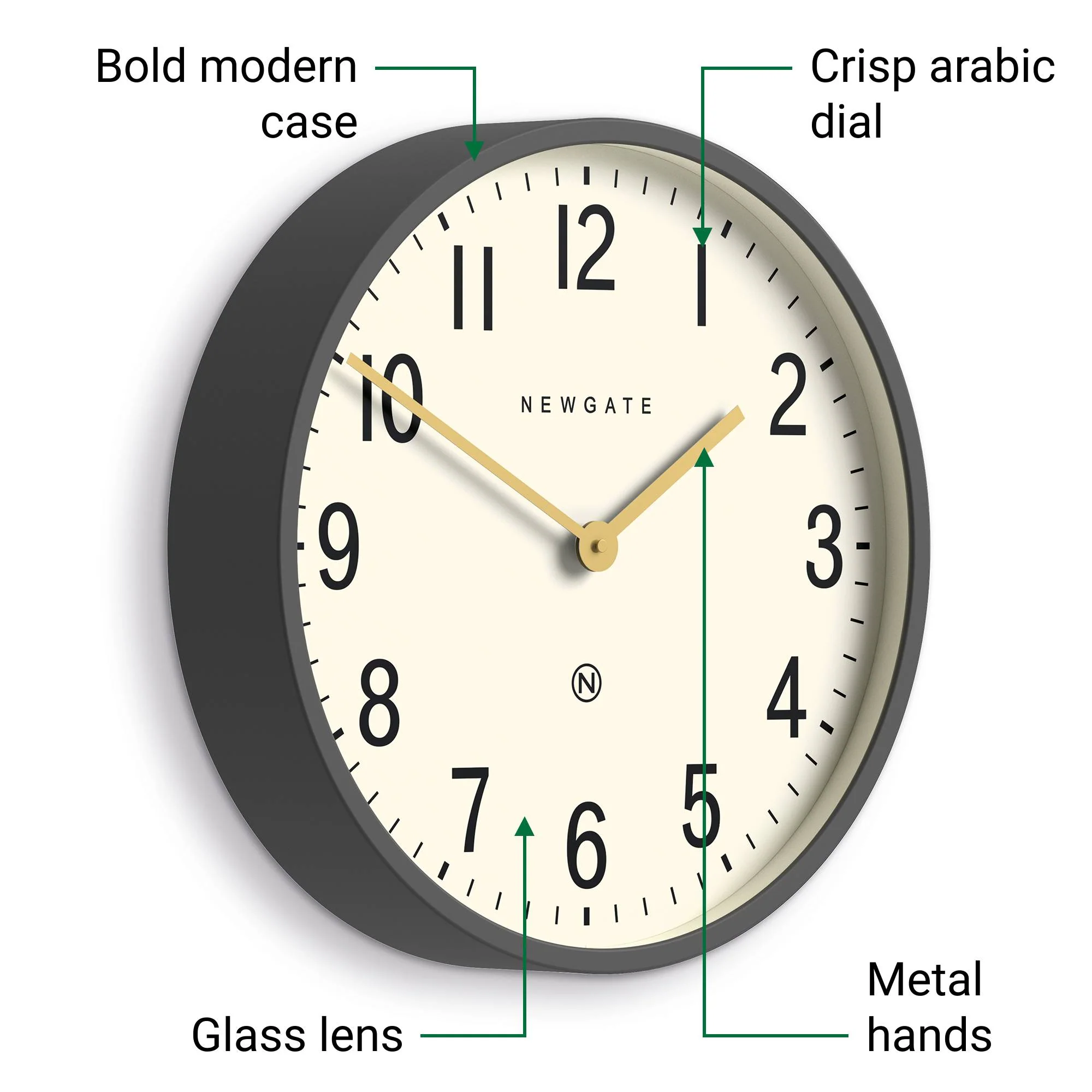 Newgate Mr Edwards wall clock in grey - Image 6