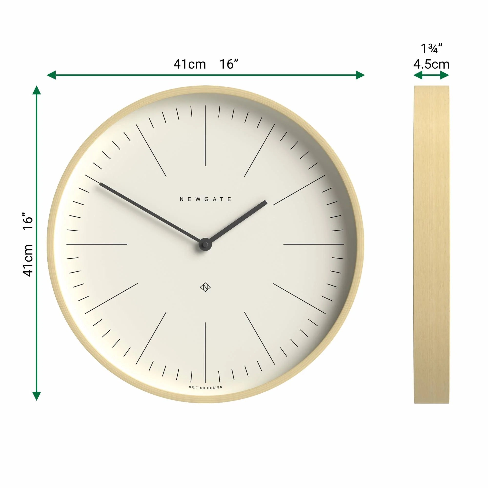 Newgate Mr Clarke marker wall clock in light wood 40cm - Image 4