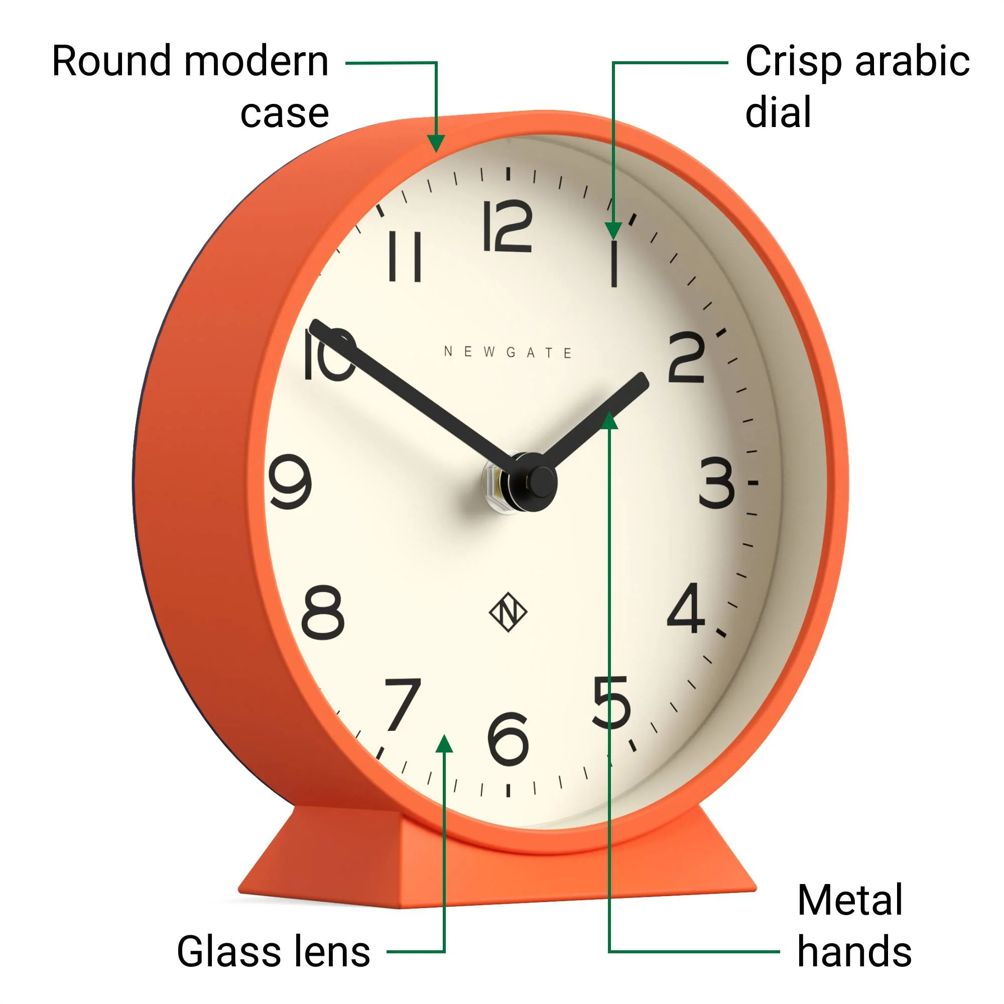 Newgate M Mantel Echo clock in orange - Image 6