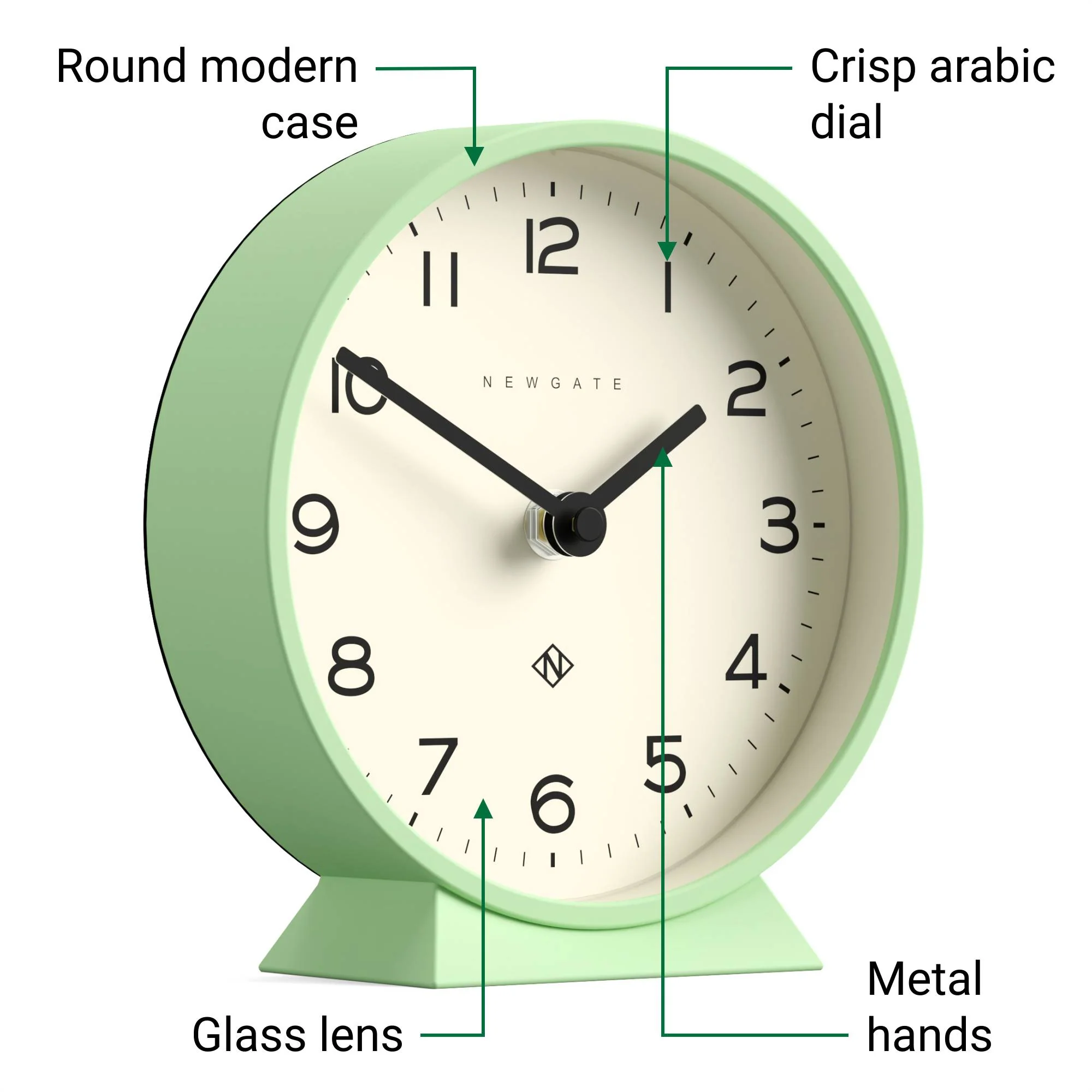Newgate M Mantel Echo clock in neo-mint - Image 6