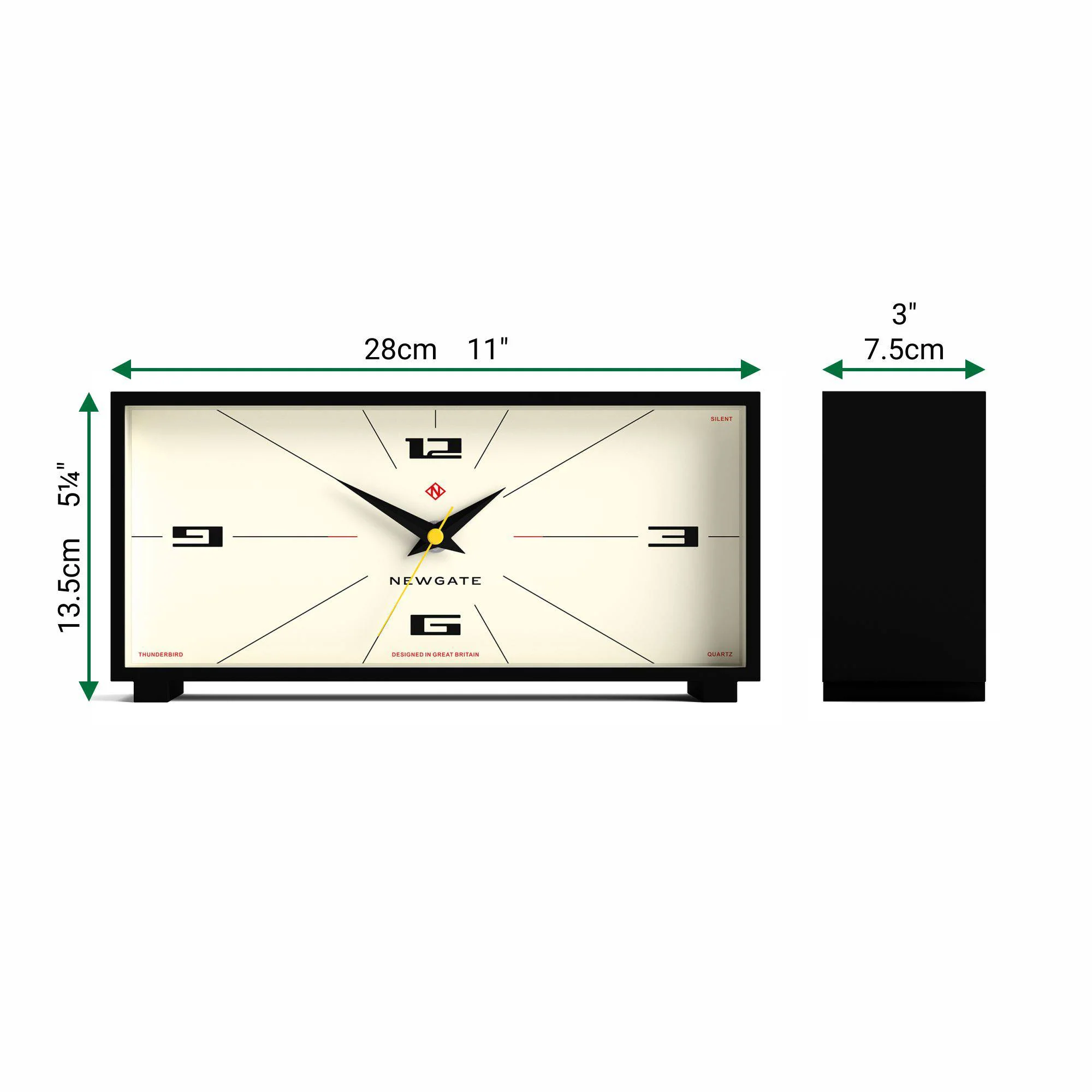 Newgate Thunderbird mantel clock in black - Image 4