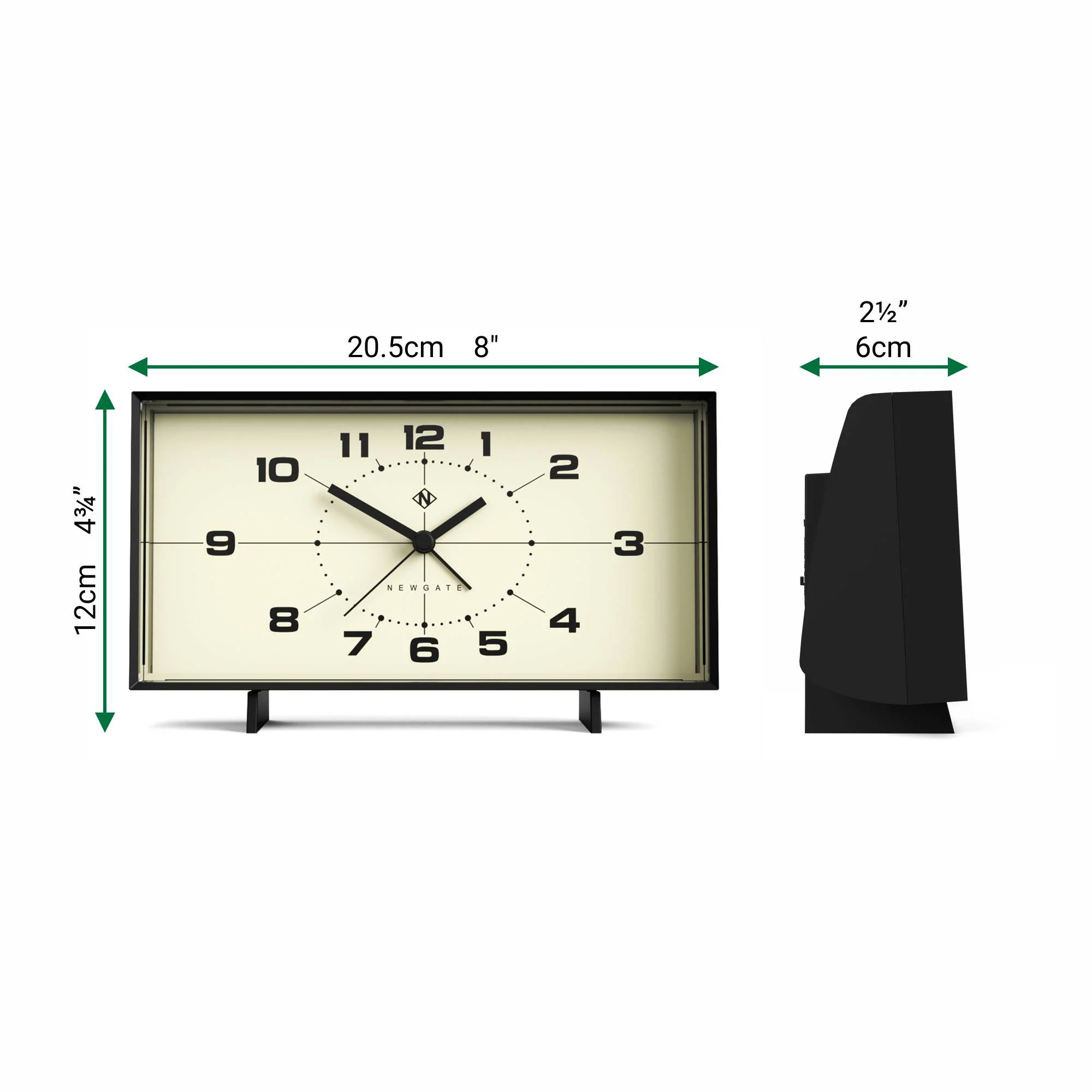 Newgate Wideboy alarm clock in black and cream - Image 4