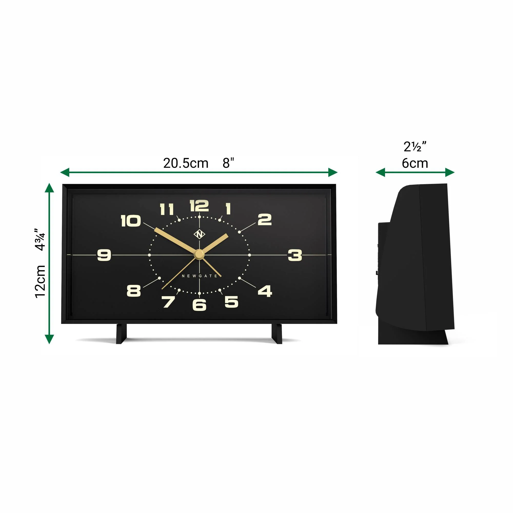 Newgate Wideboy alarm clock in black - Image 4