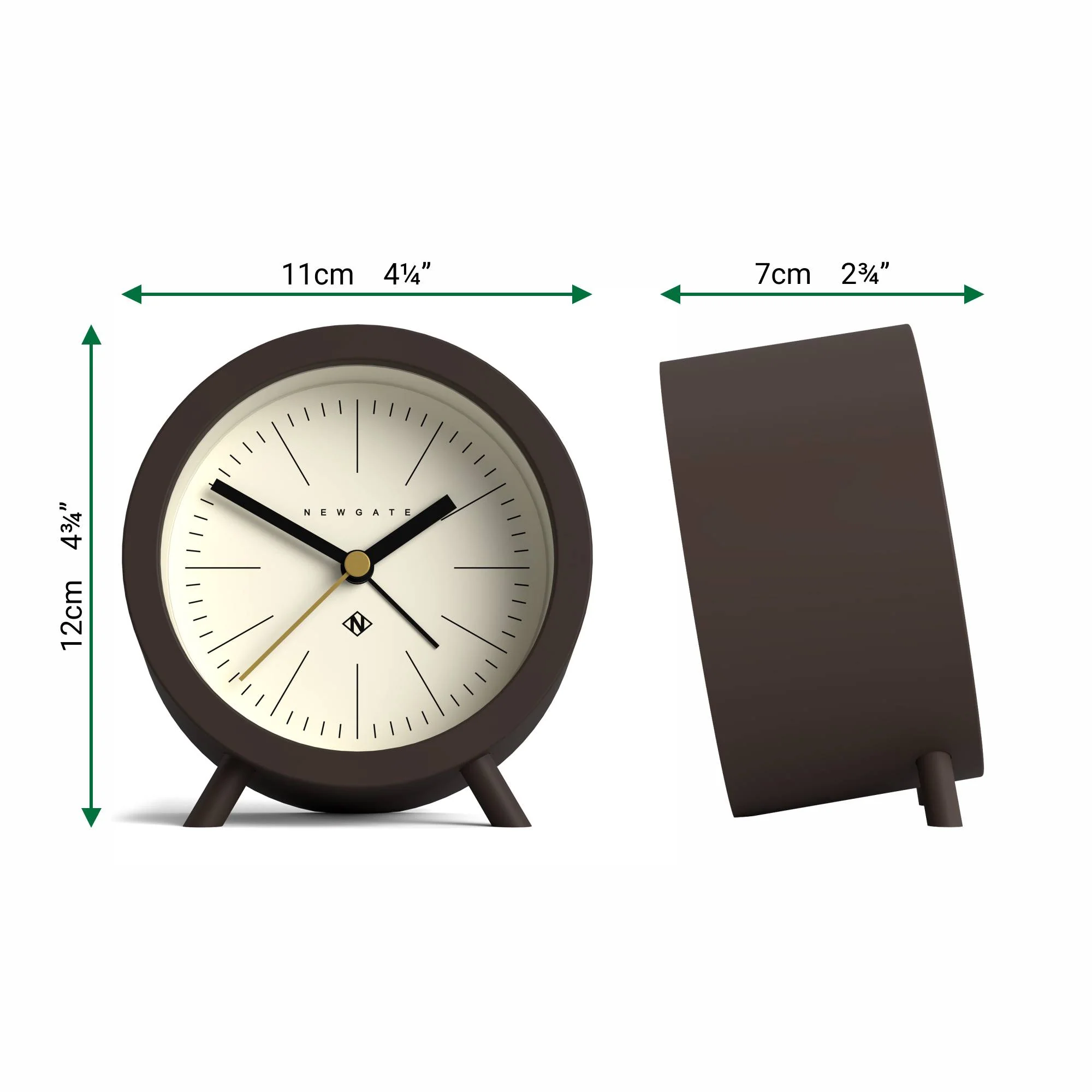 Newgate Fred alarm clock in brown and cream - Image 4