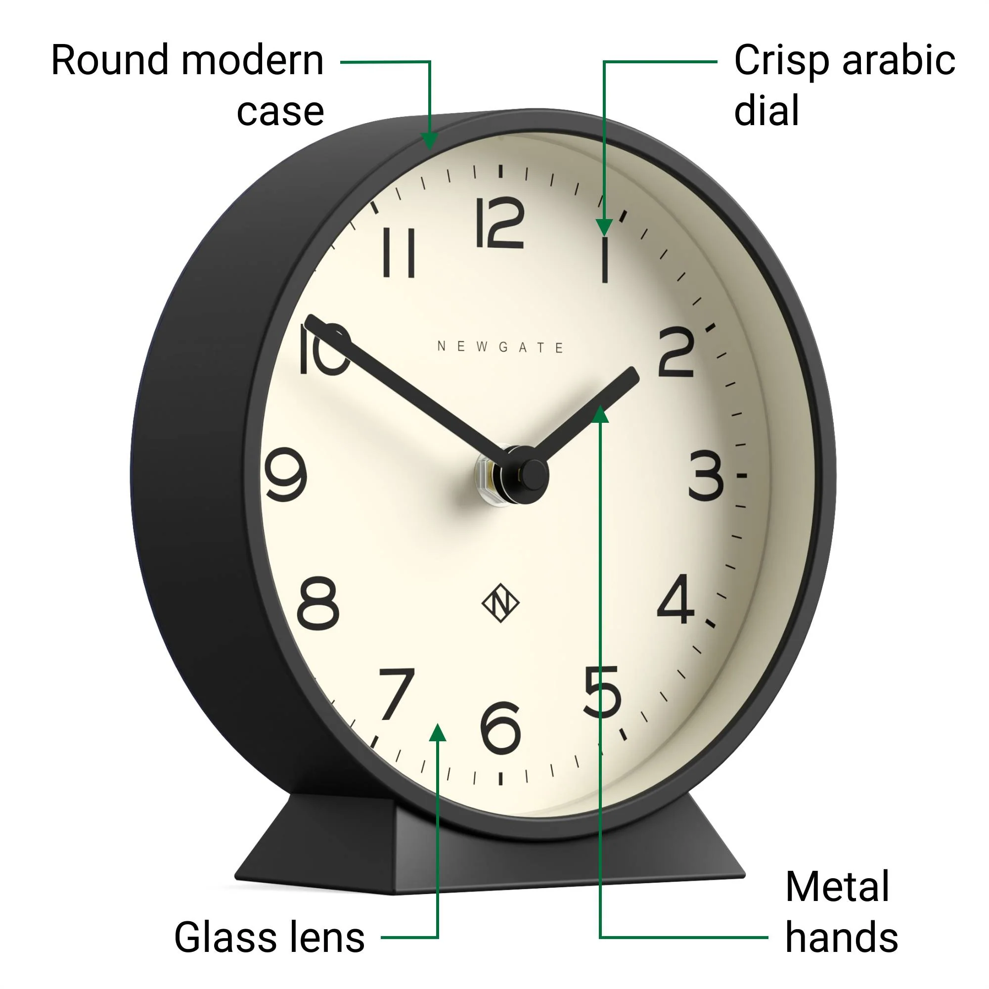 Newgate M Mantel Echo clock in black - Image 5