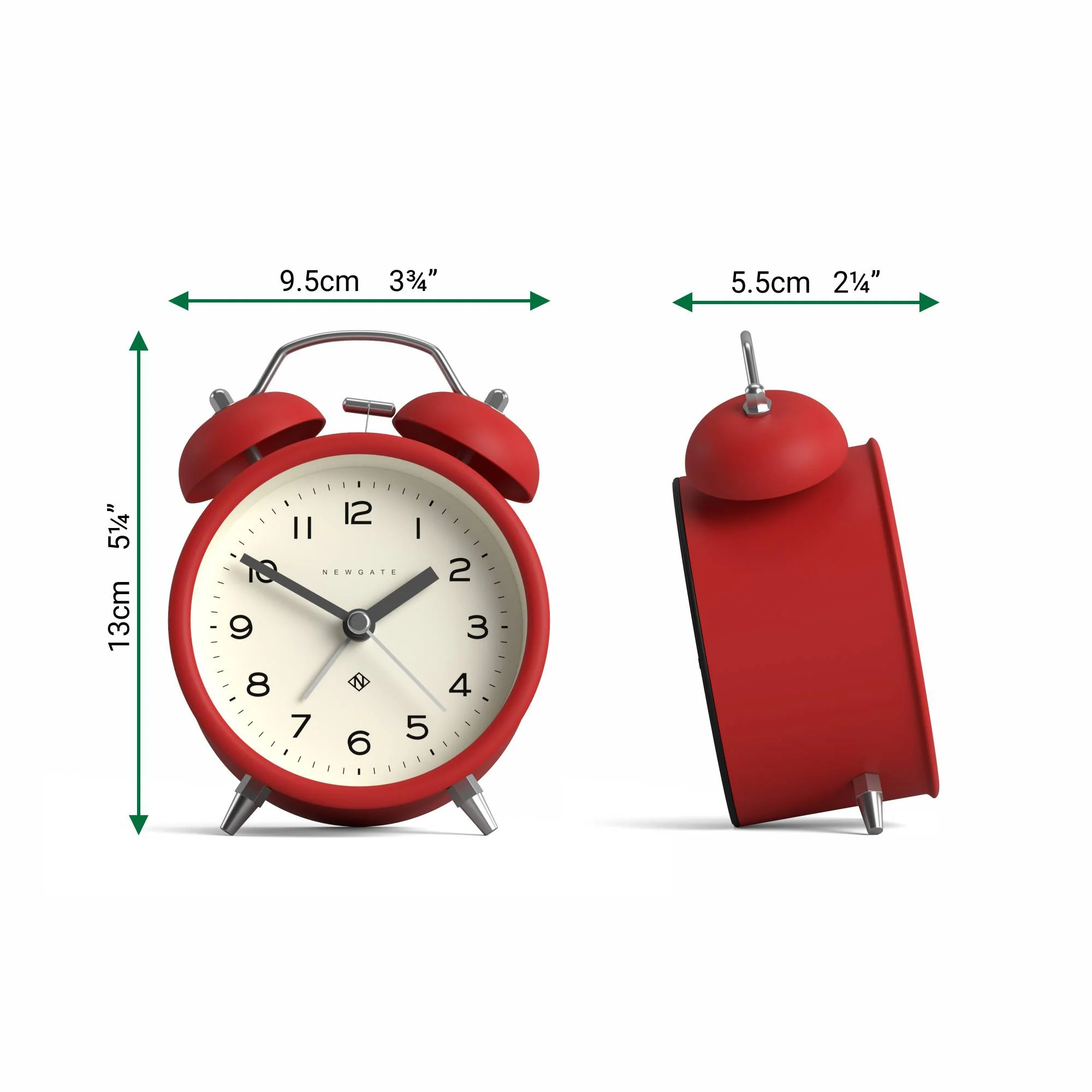 Newgate Charlie Bell alarm clock in red - Image 4