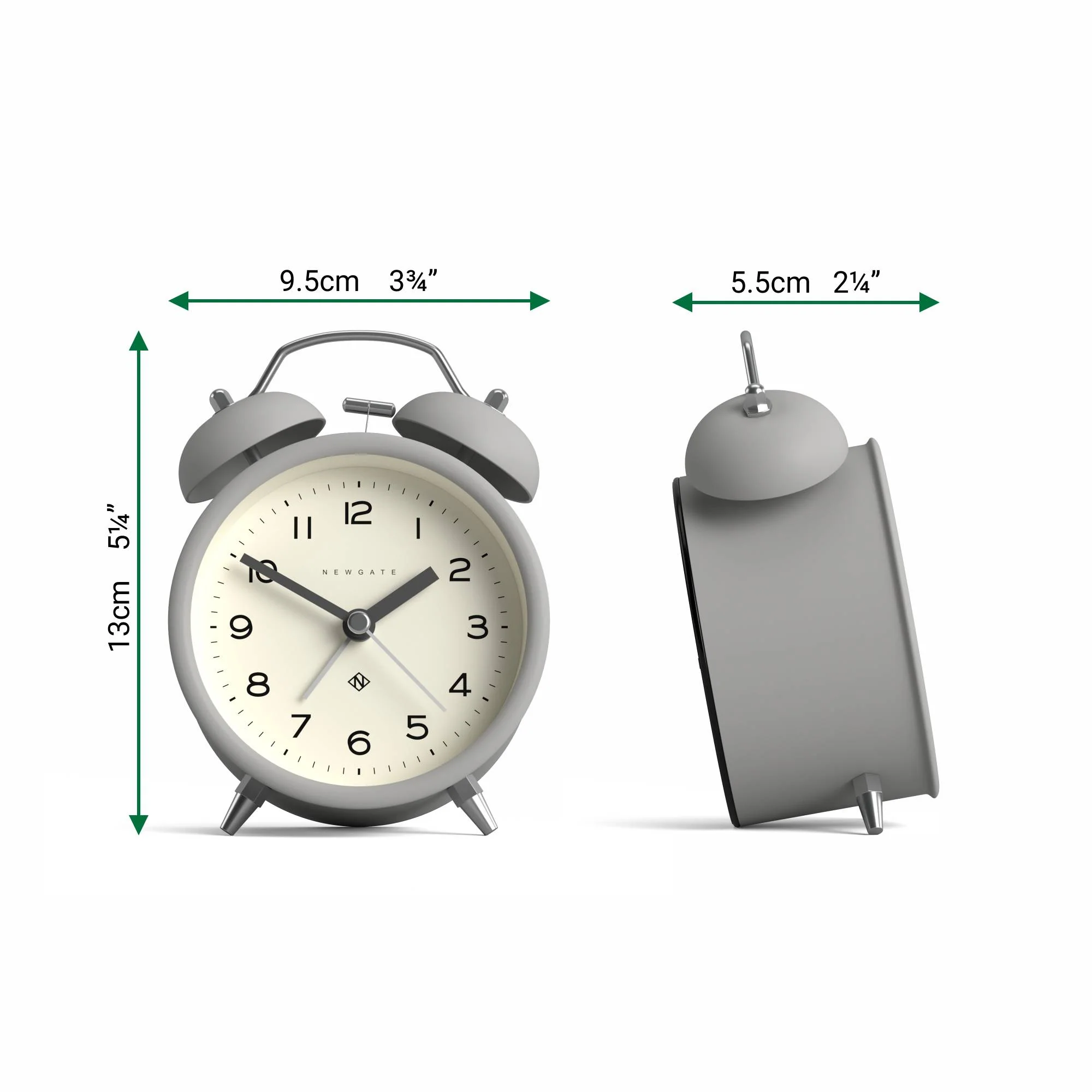Newgate Charlie Bell alarm clock in grey - Image 4