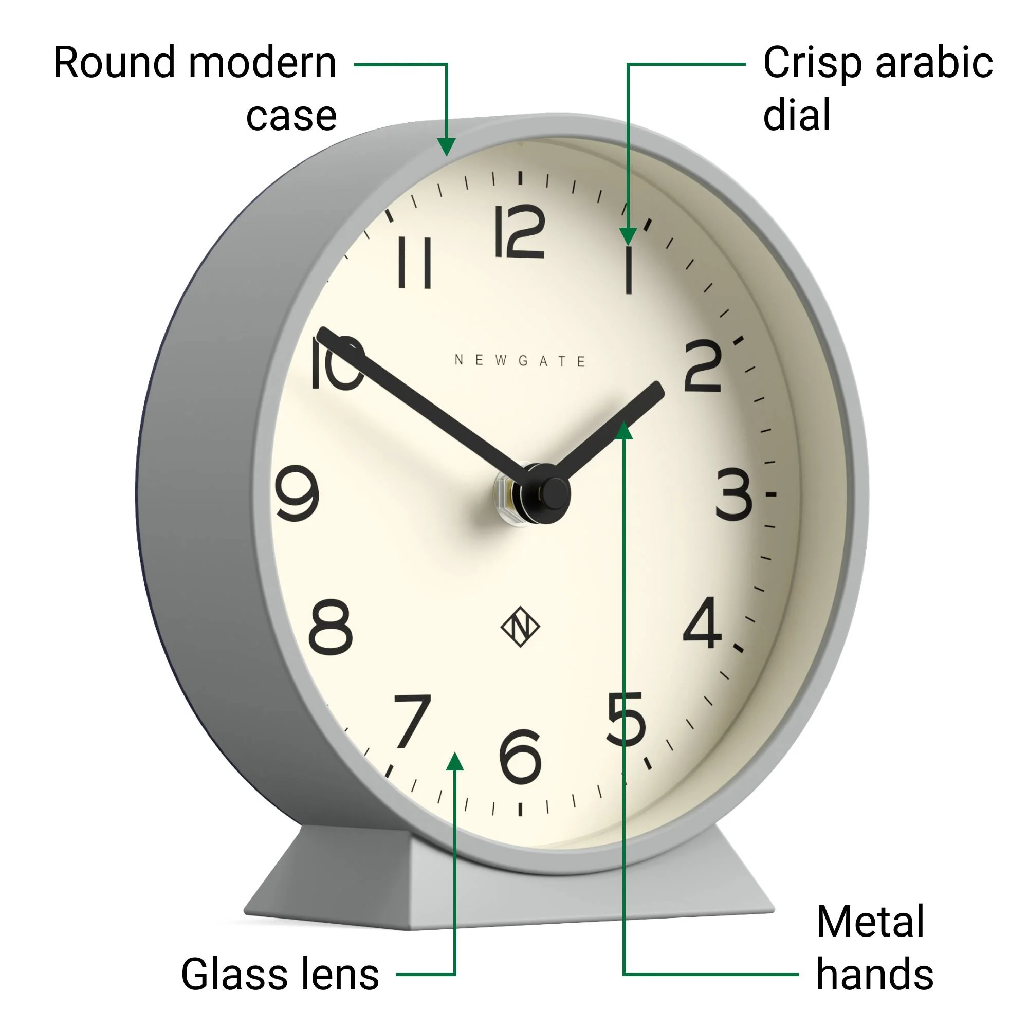 Newgate M Mantel Echo clock in grey - Image 6