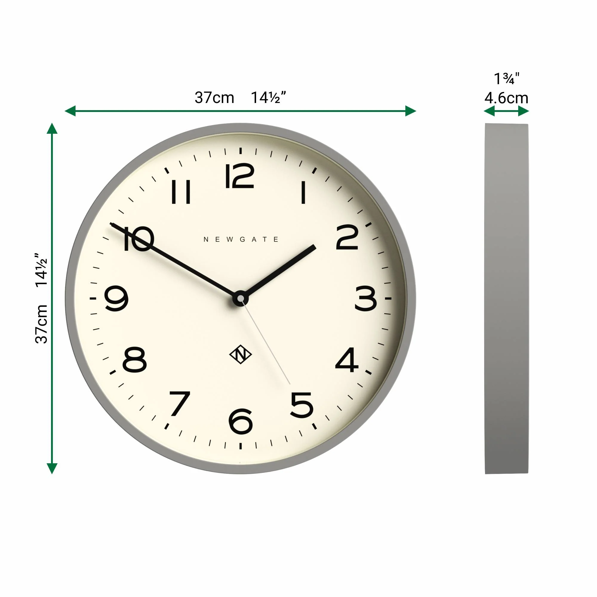 Newgate Echo Number Three wall clock in grey - Image 4
