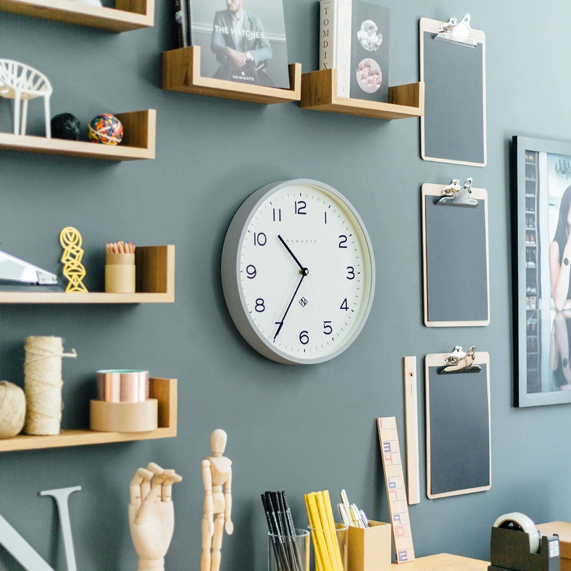 Newgate Echo Number Three wall clock in grey - Image 5