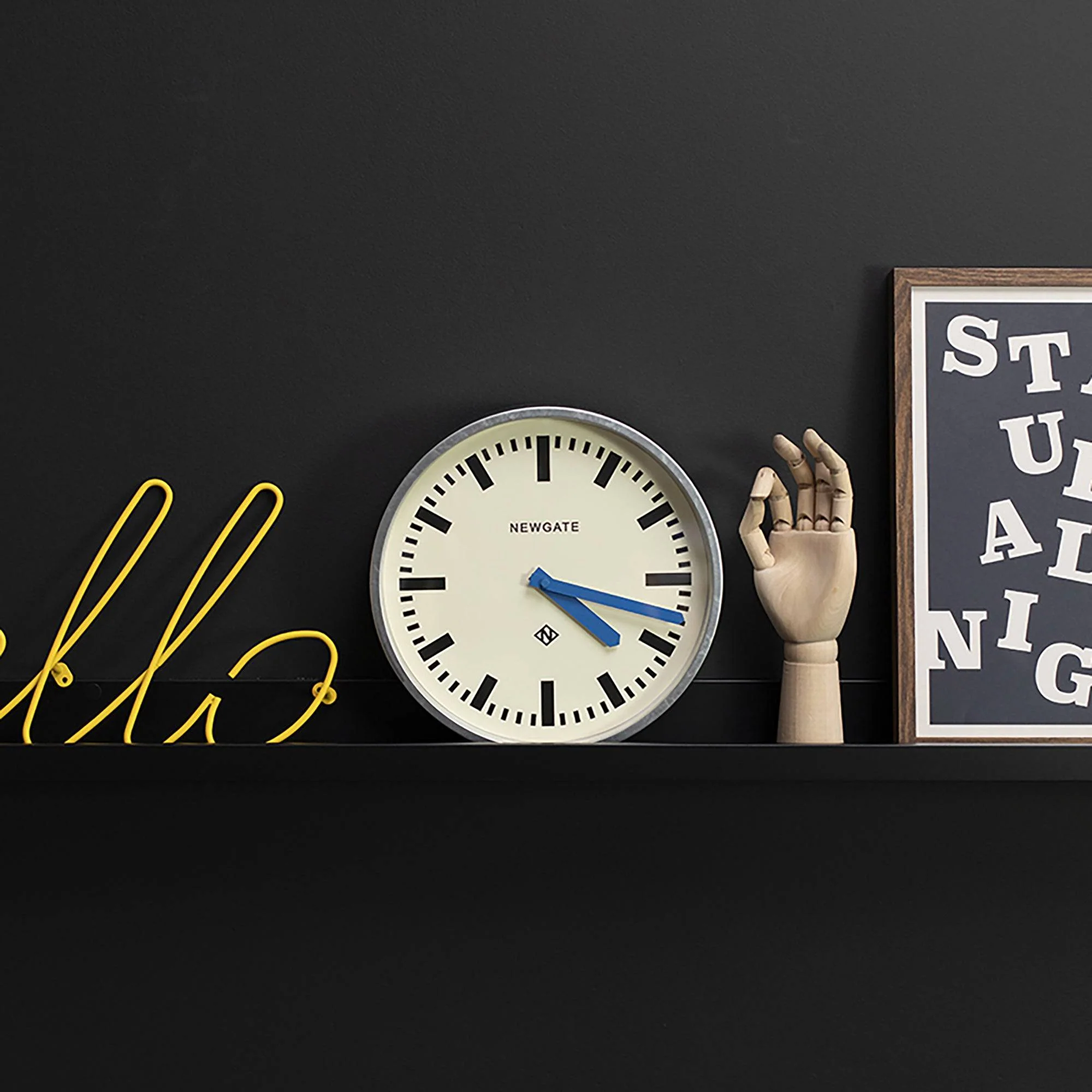 Newgate Luggage wall clock in galvanised and blue - Image 3