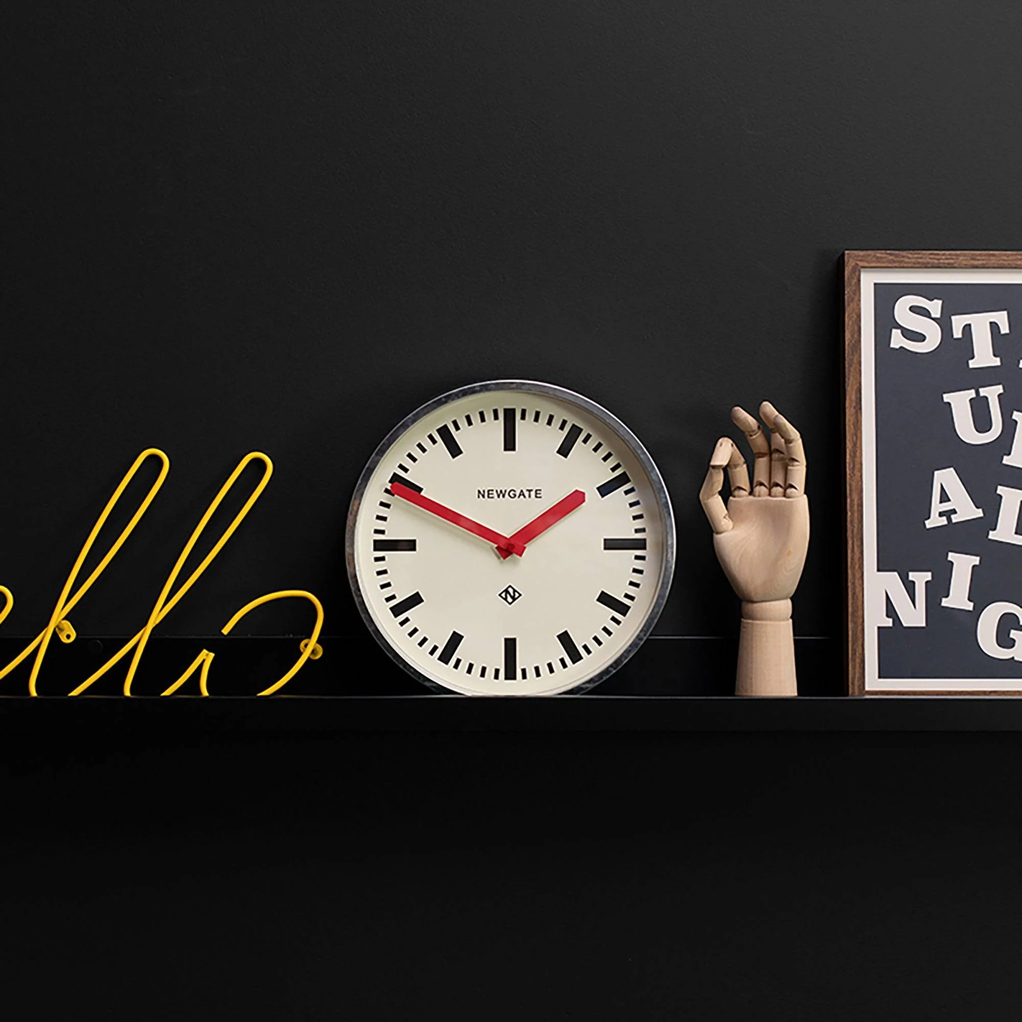 Newgate Luggage wall clock in galvanised and red - Image 3