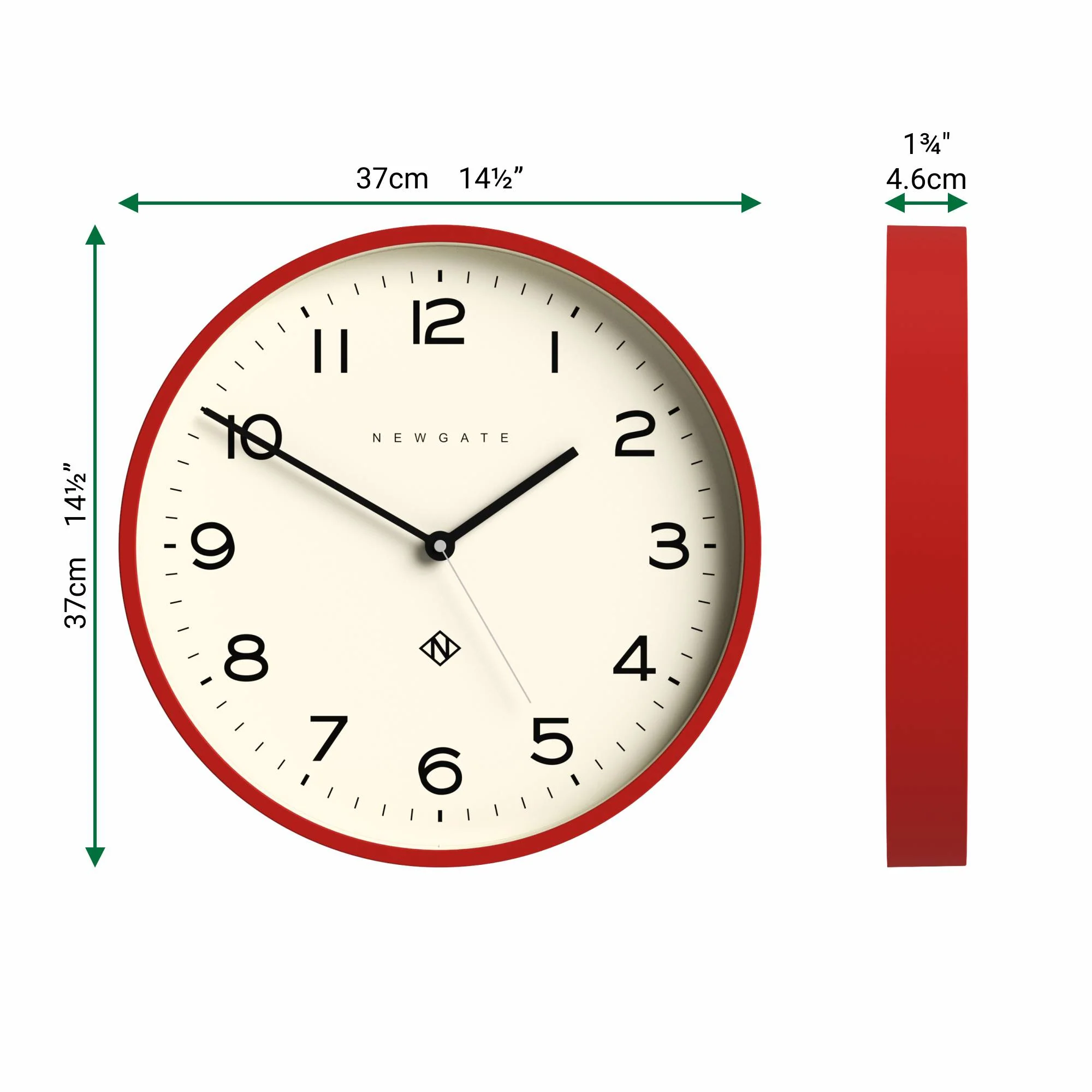 Newgate Echo Number Three wall clock in red - Image 4