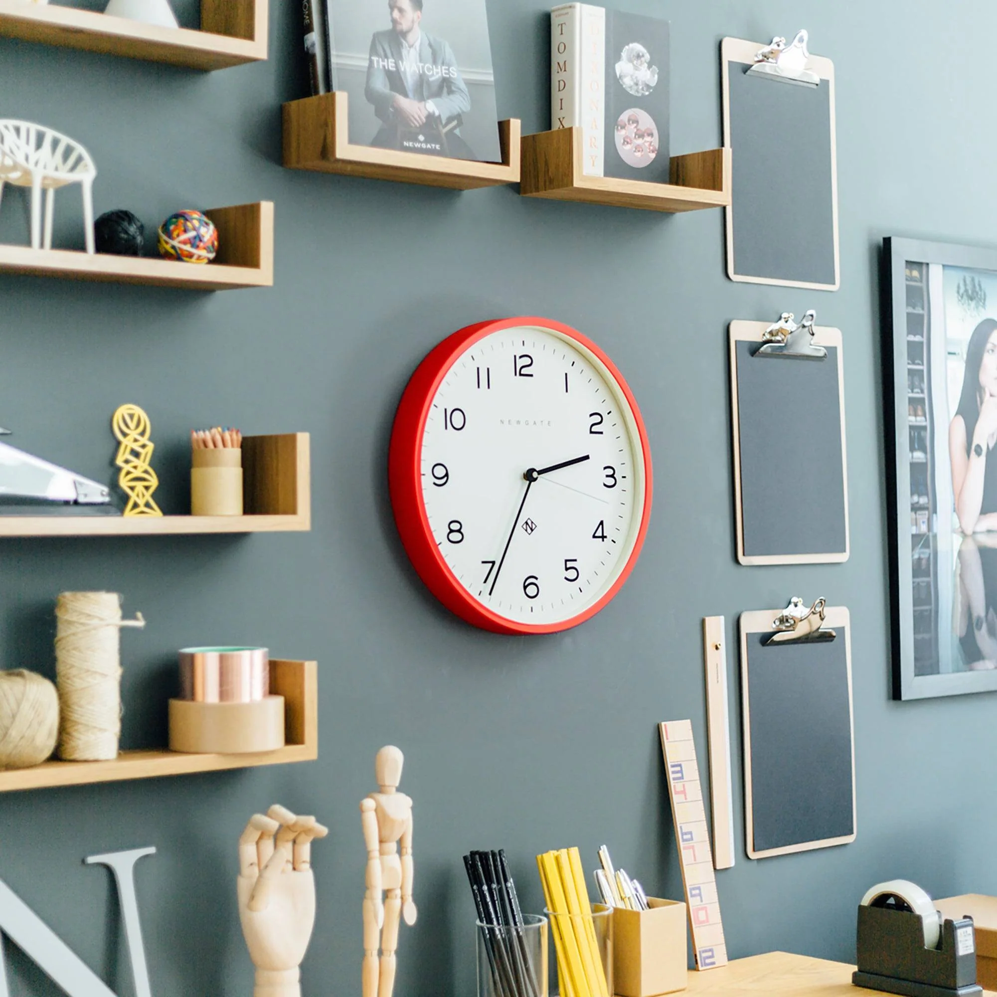 Newgate Echo Number Three wall clock in red - Image 5