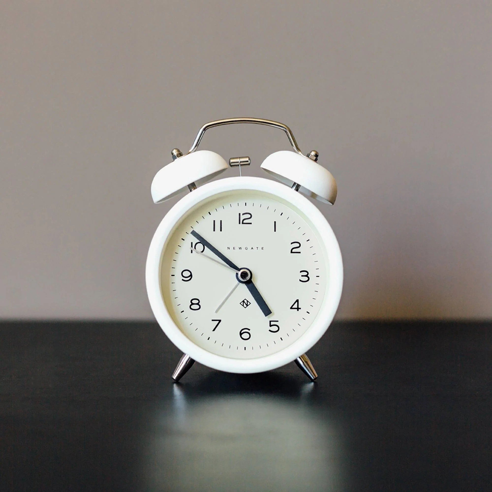 Newgate Charlie Bell alarm clock in white - Image 3