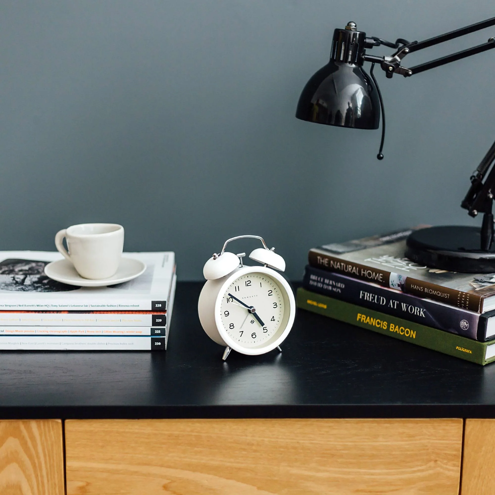 Newgate Charlie Bell alarm clock in white - Image 5