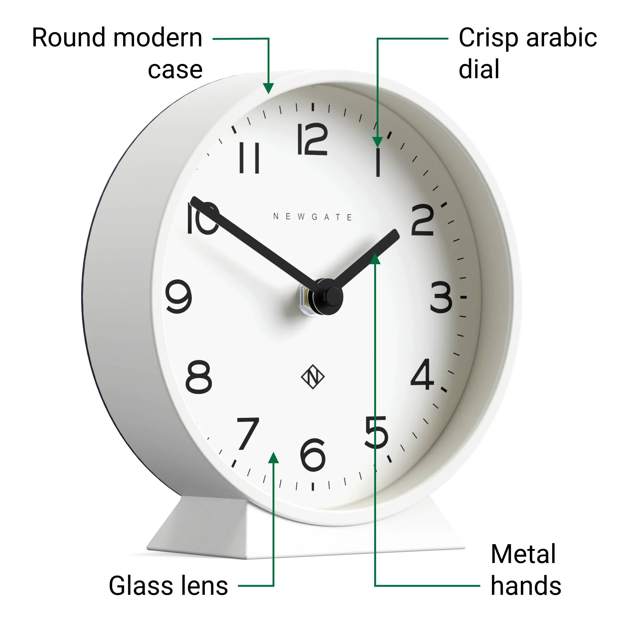 Newgate M Mantel Echo clock in white - Image 6