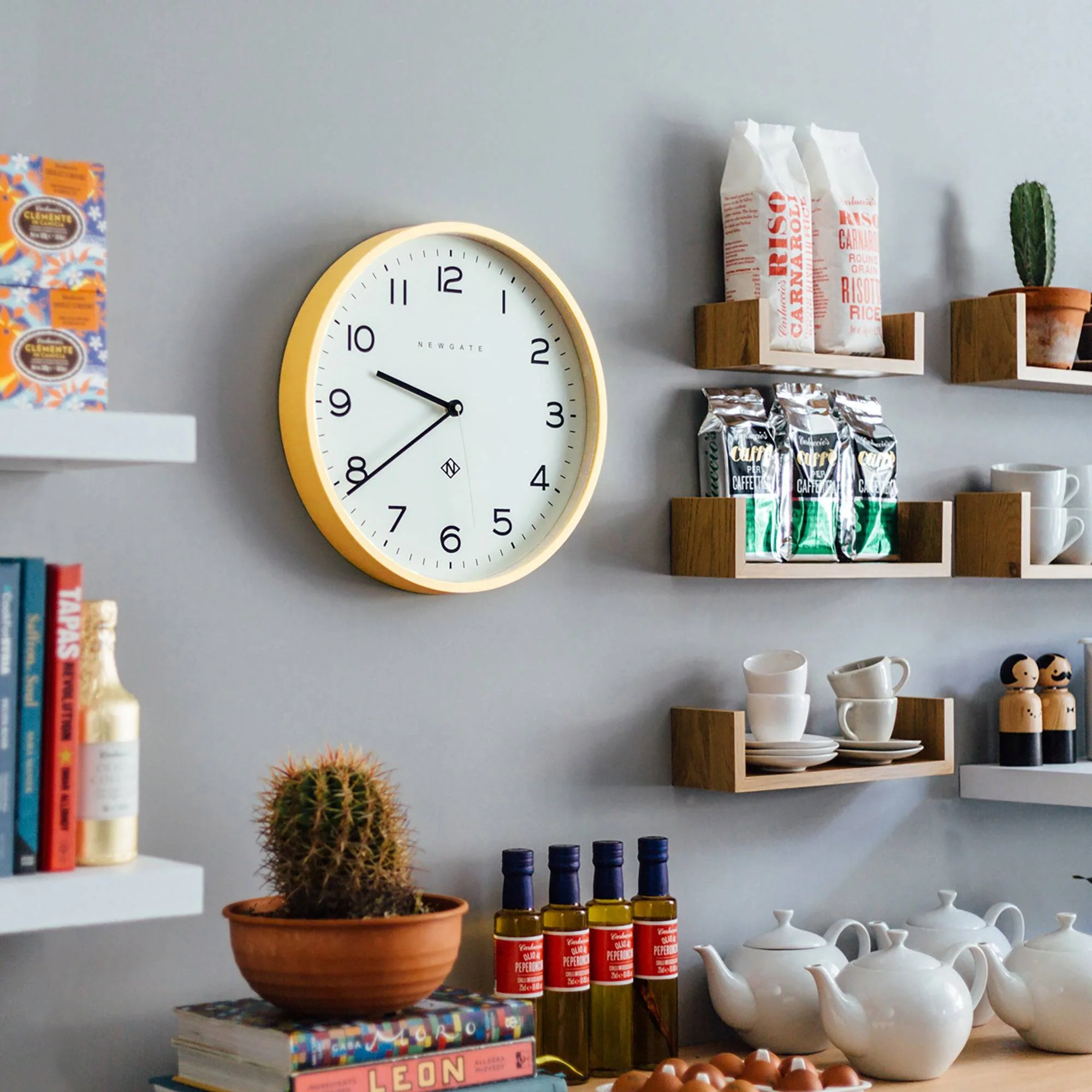 Newgate Echo Number Three wall clock in yellow - Image 5