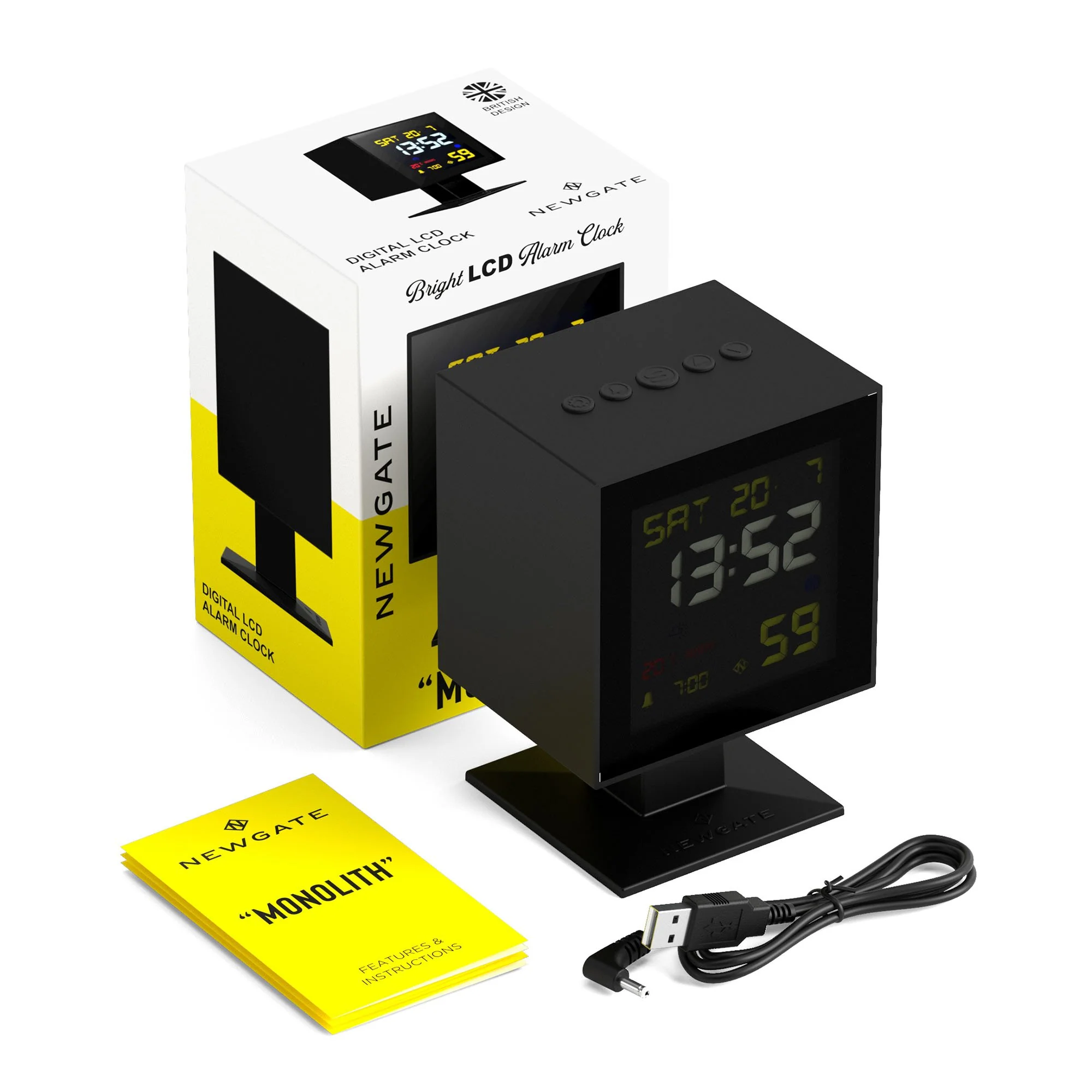 Newgate Monolith LCD alarm in black - Image 6