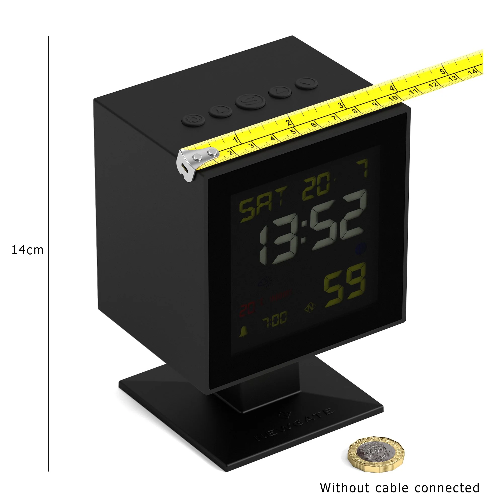 Newgate Monolith LCD alarm in black - Image 7