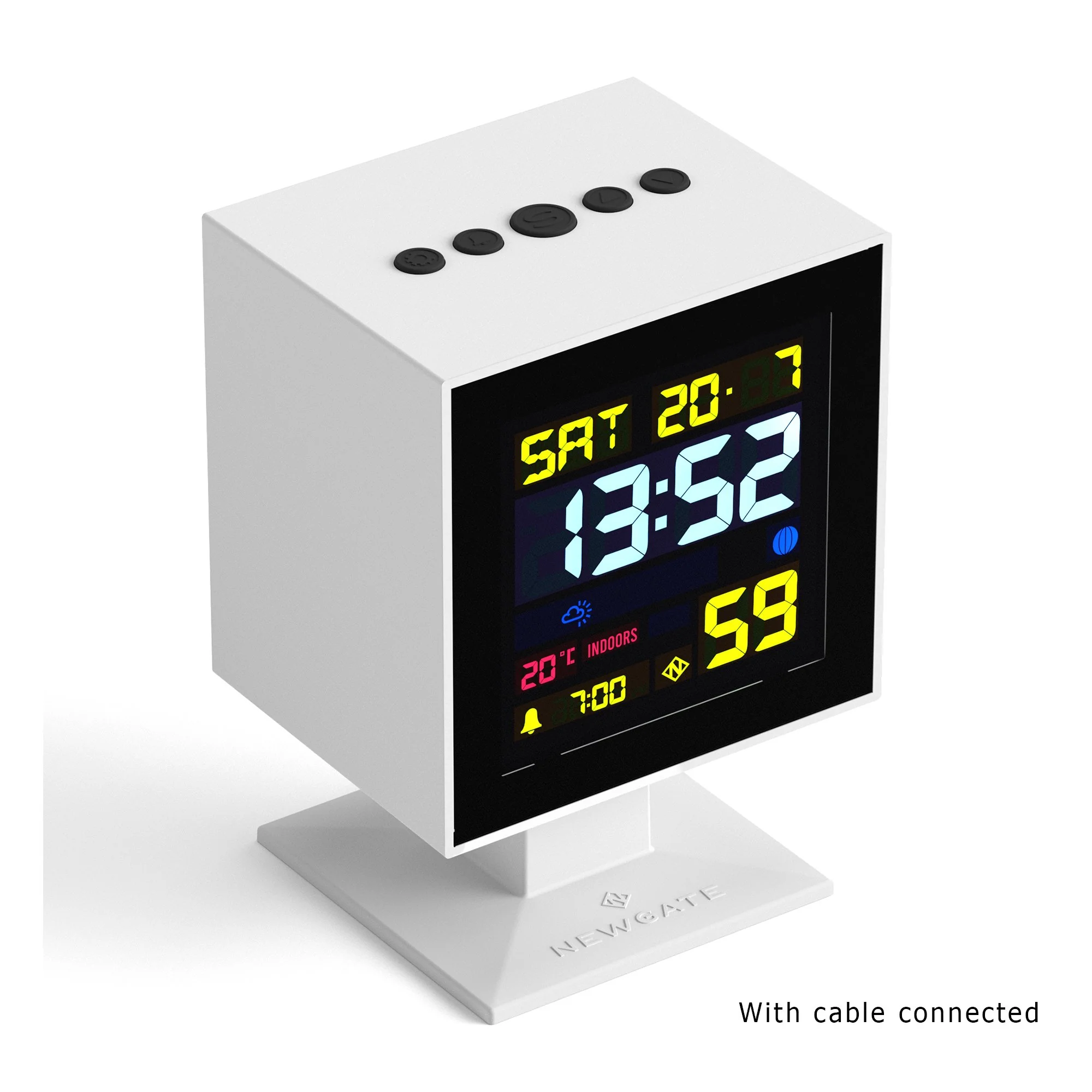 Newgate Monolith LCD alarm in white - Image 4