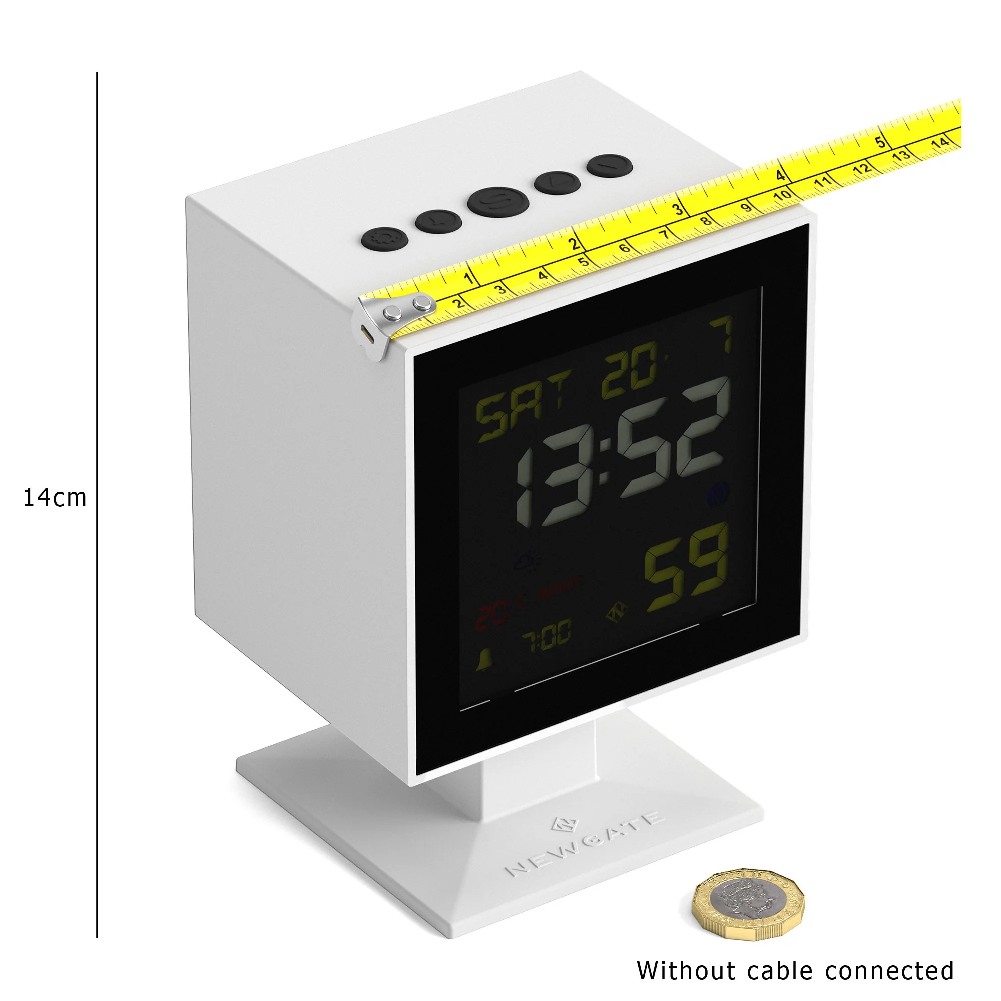 Newgate Monolith LCD alarm in white - Image 7